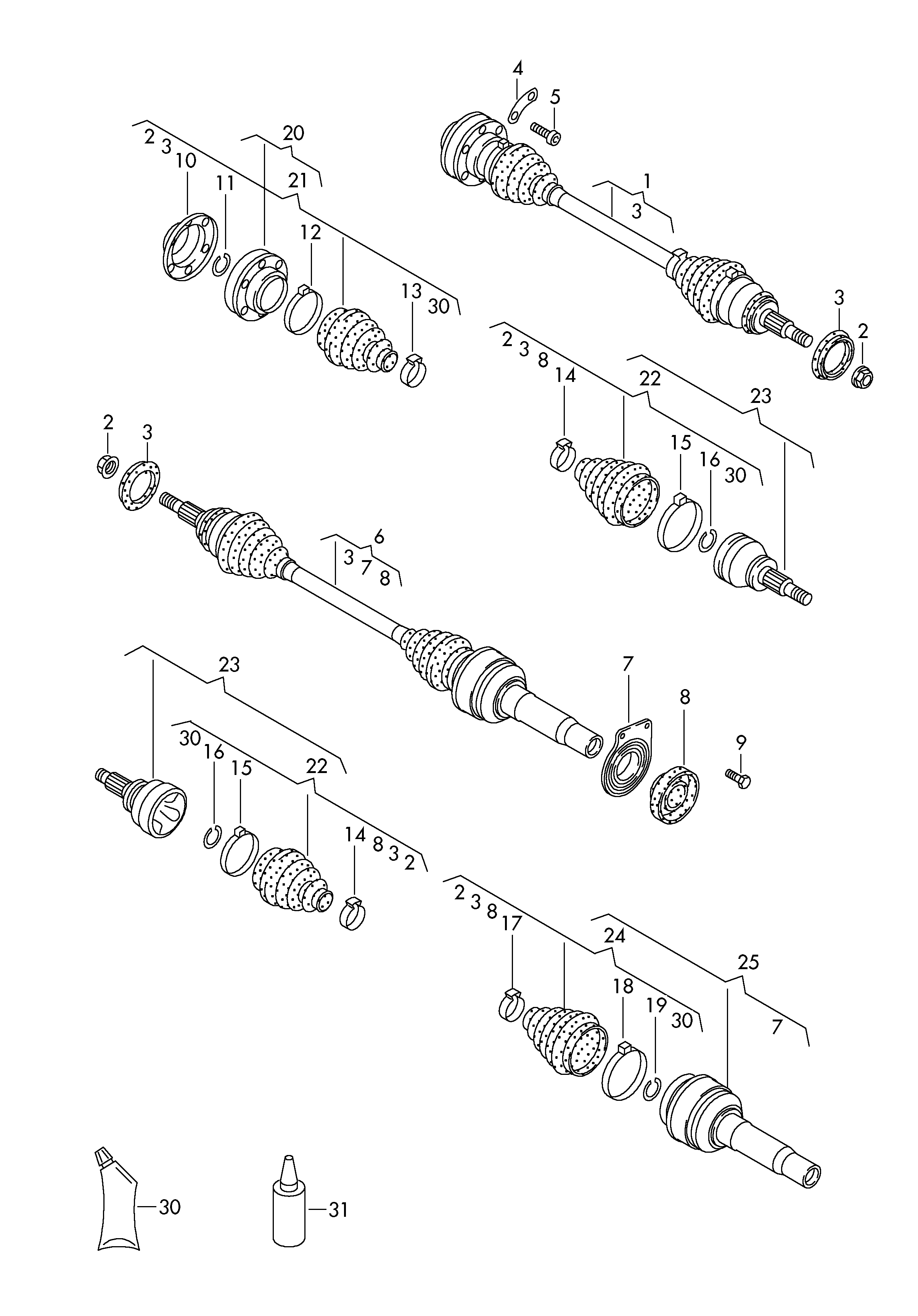 Seat 7H0498103 - Шарнирный комплект, ШРУС, приводной вал parts5.com