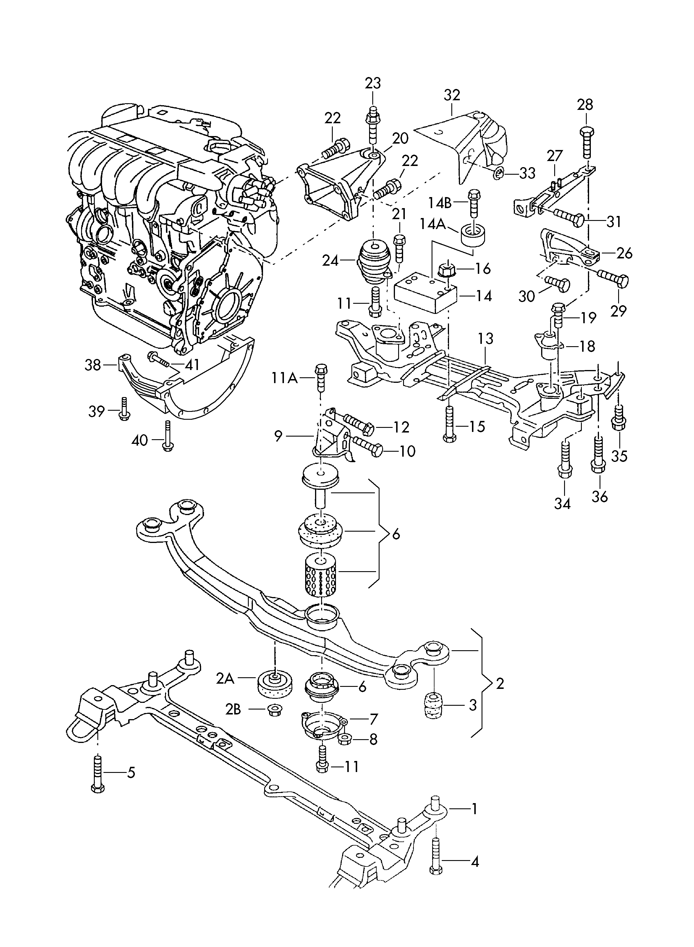 AUDI 1H0 199 609 B - Подушка, опора, подвеска двигателя parts5.com