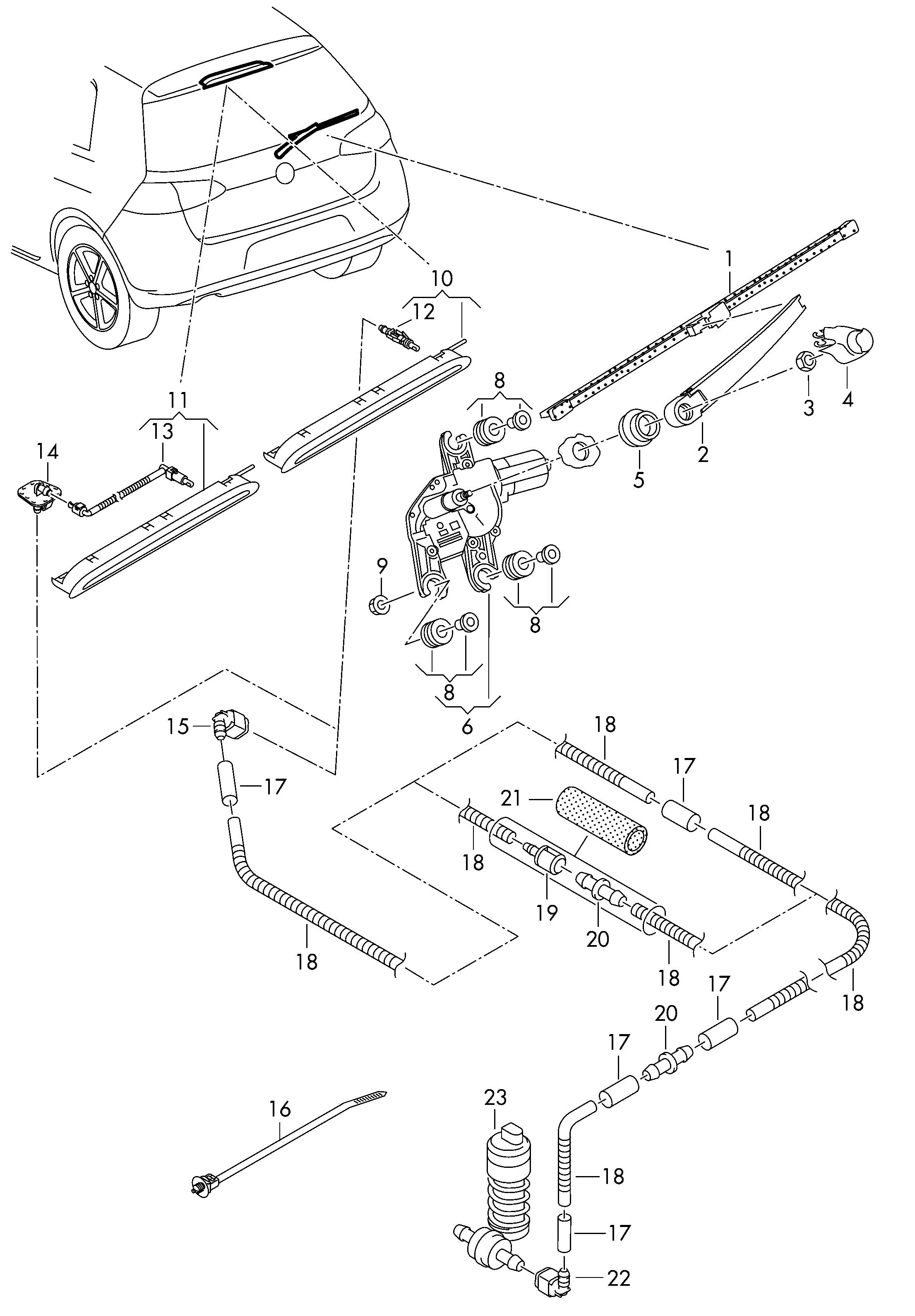 VAG 6R6 955 707 B - Рычаг стеклоочистителя, система очистки окон parts5.com