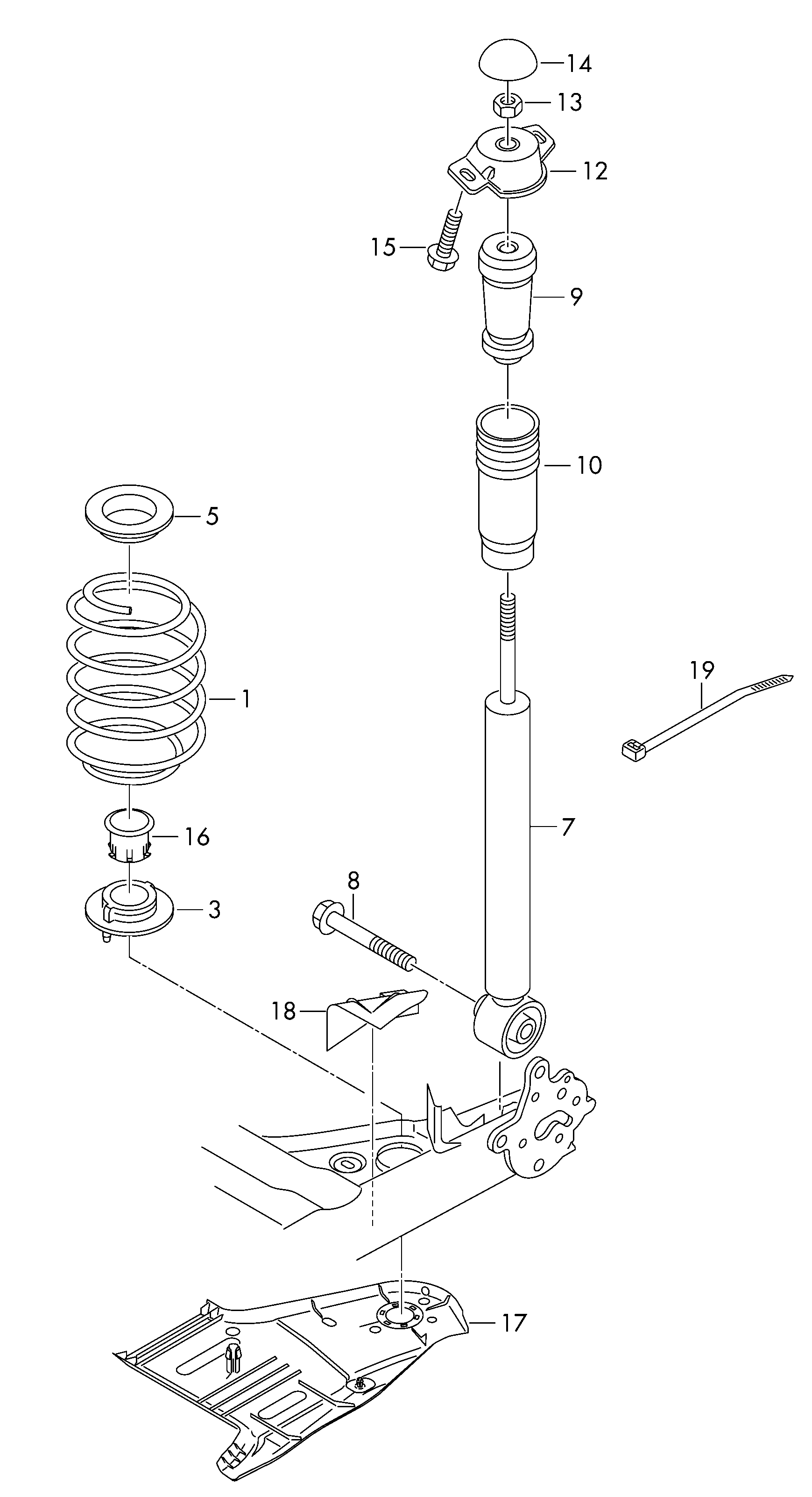 VW 5Q0513049CQ - Амортизатор parts5.com