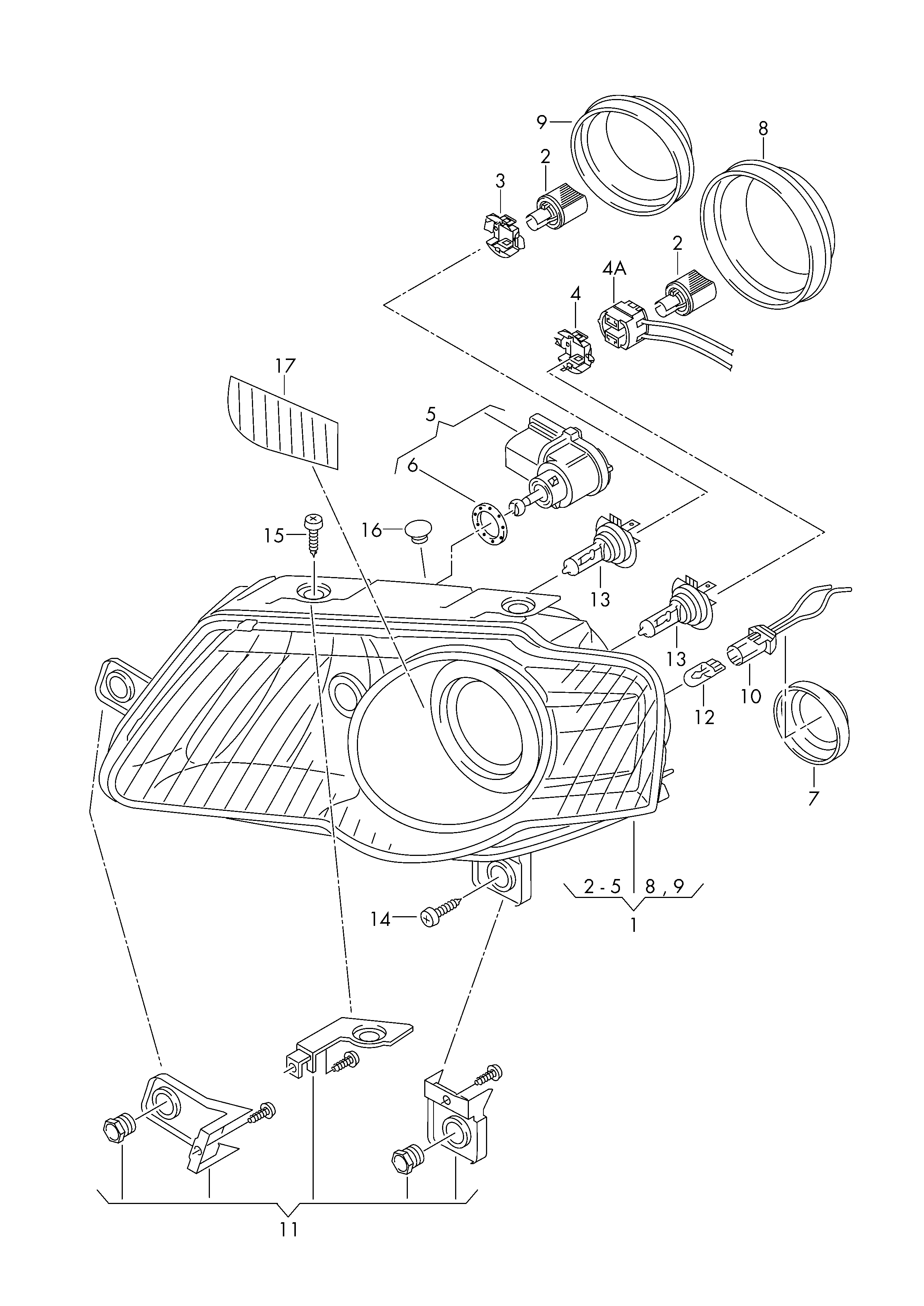 VAG 3B0941160B - Лампа накаливания, фара дневного освещения parts5.com