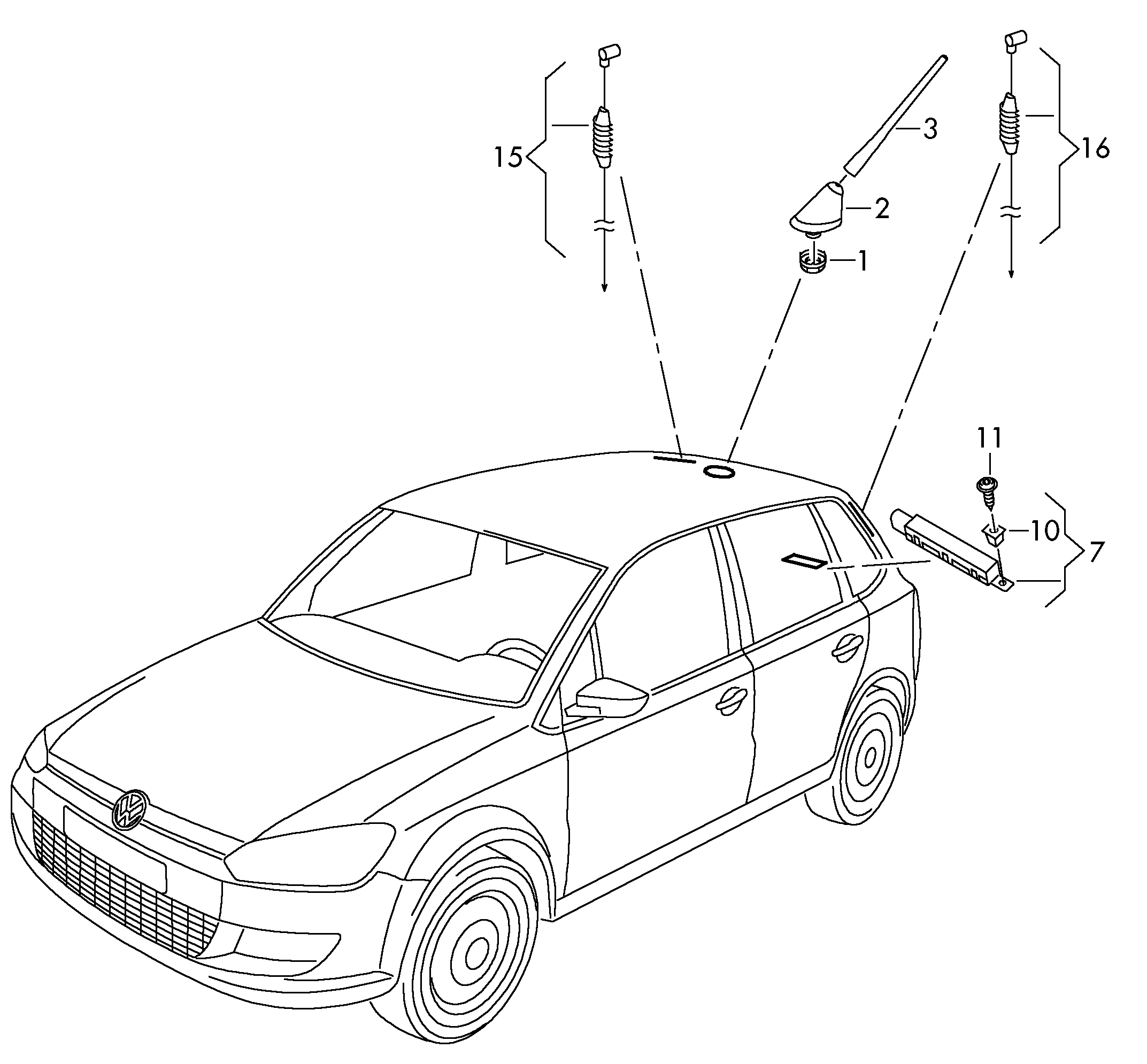 Porsche 6R0 035 849D - rod-type aerial parts5.com