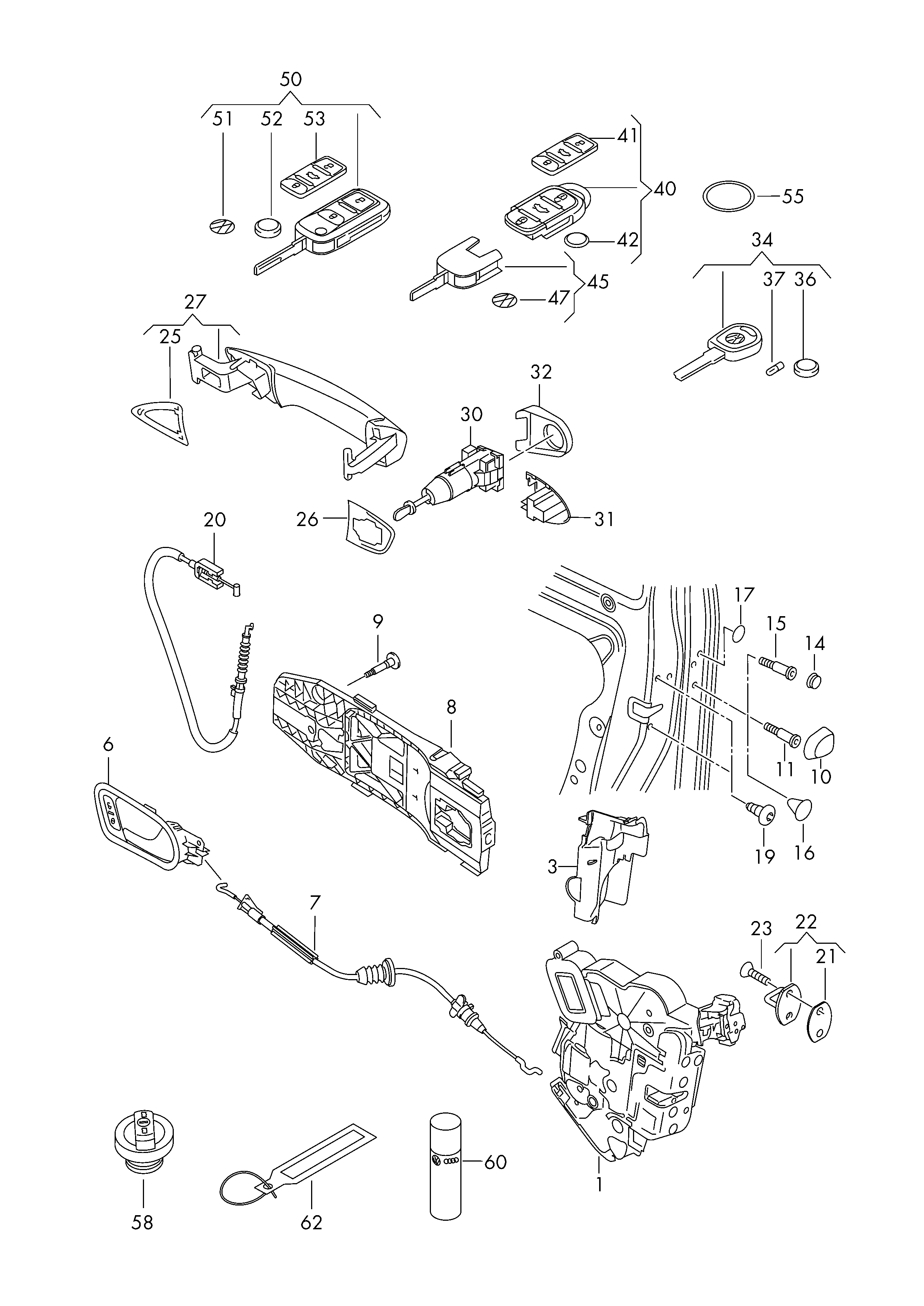 VW 6RD837015A - Замок двери parts5.com