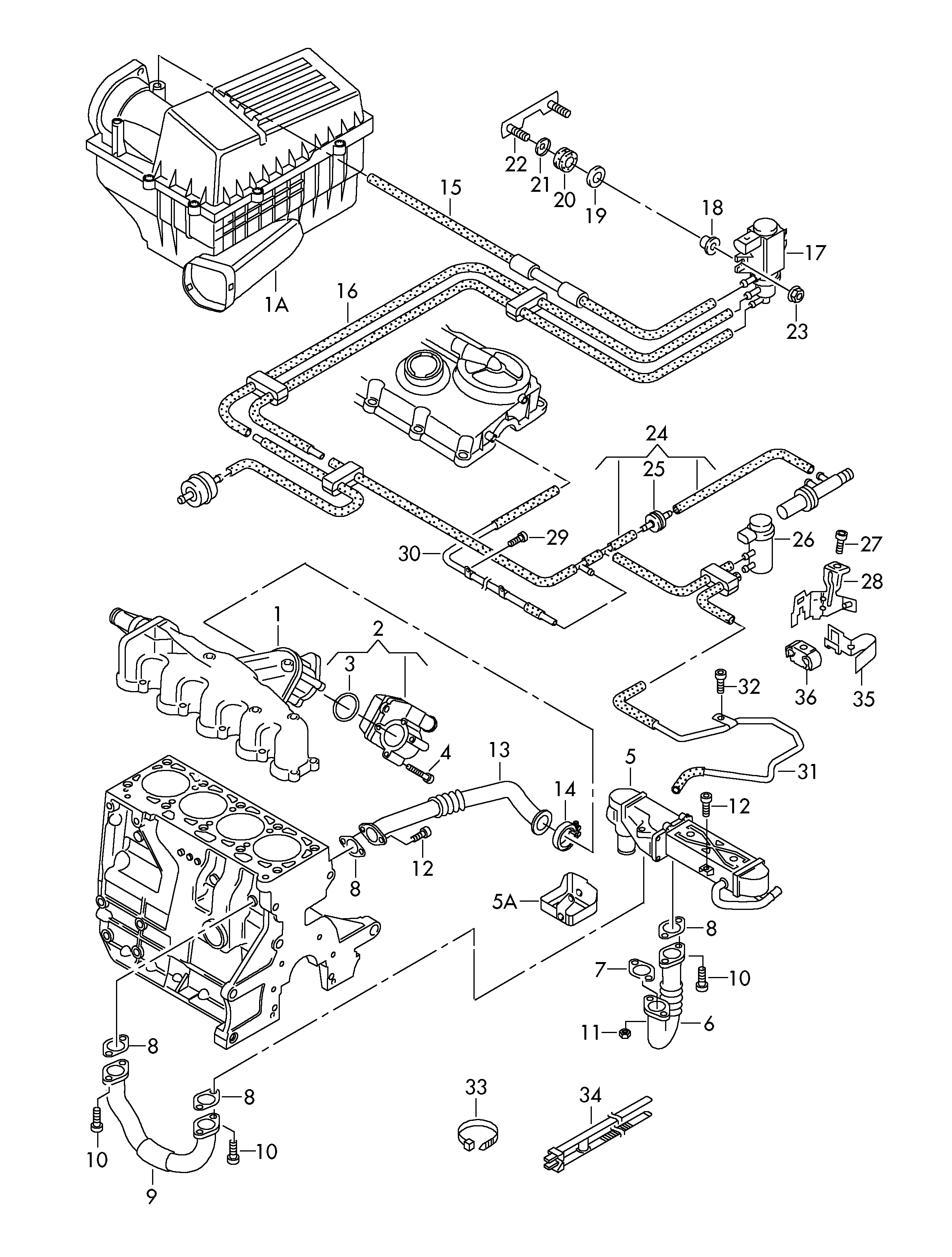 VW 03L131521Q - Трубка, клапан возврата ОГ parts5.com