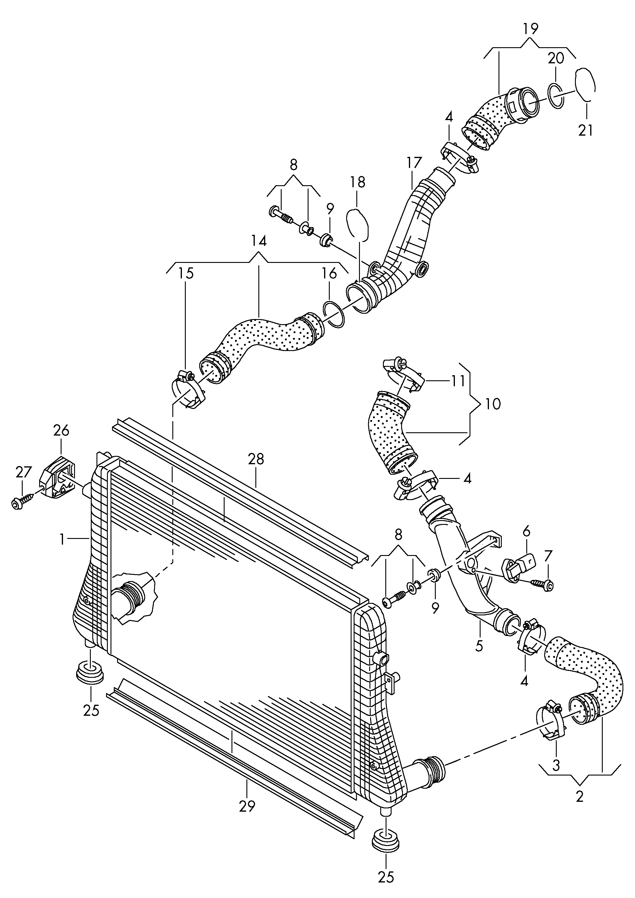 VW N  90808201 - Супорт радиатора, передняя планка parts5.com