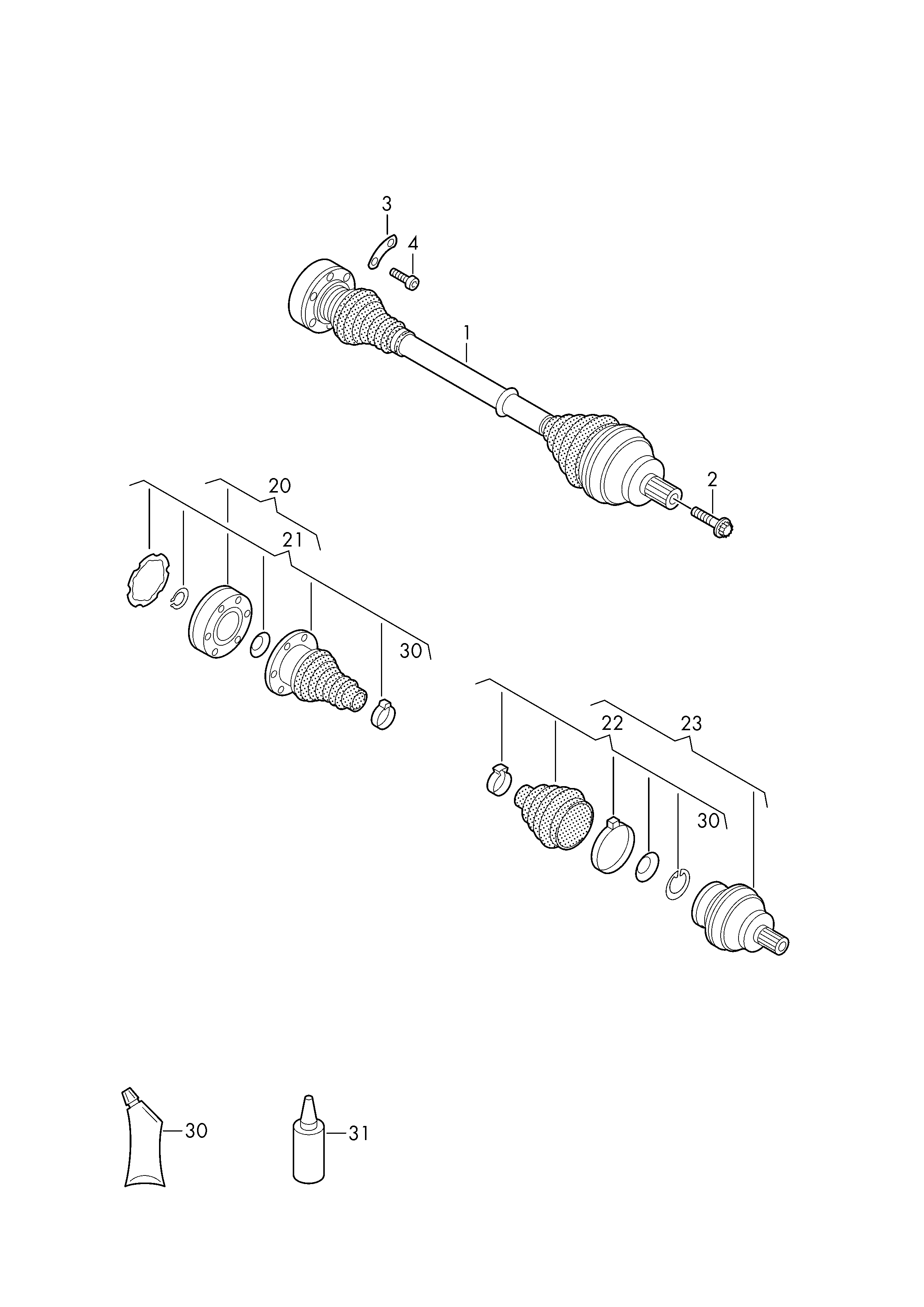 VW 1K0 501 203 F - Приводной вал parts5.com