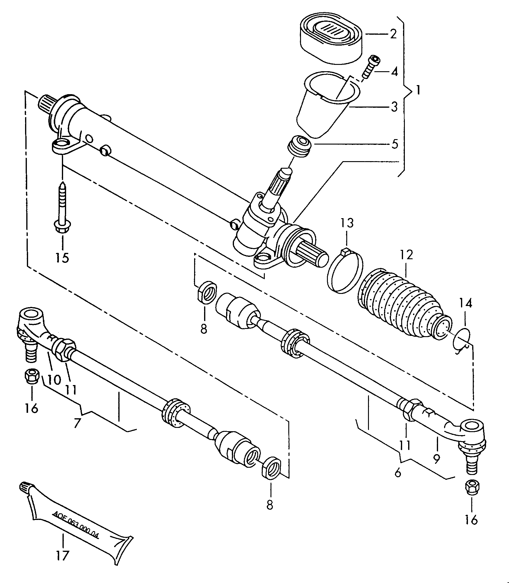 VAG 6N1419063 - Рулевой механизм, рейка parts5.com