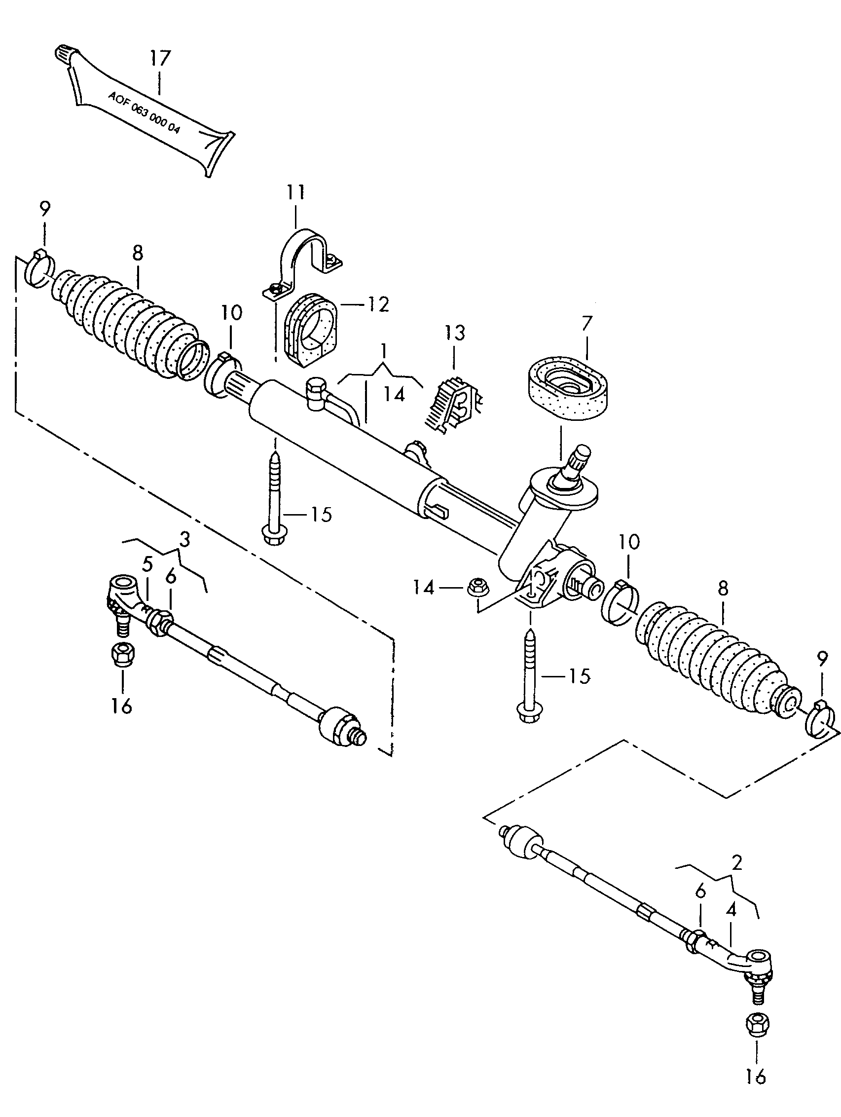 VW 6N1422061CX - Рулевой механизм, рейка parts5.com