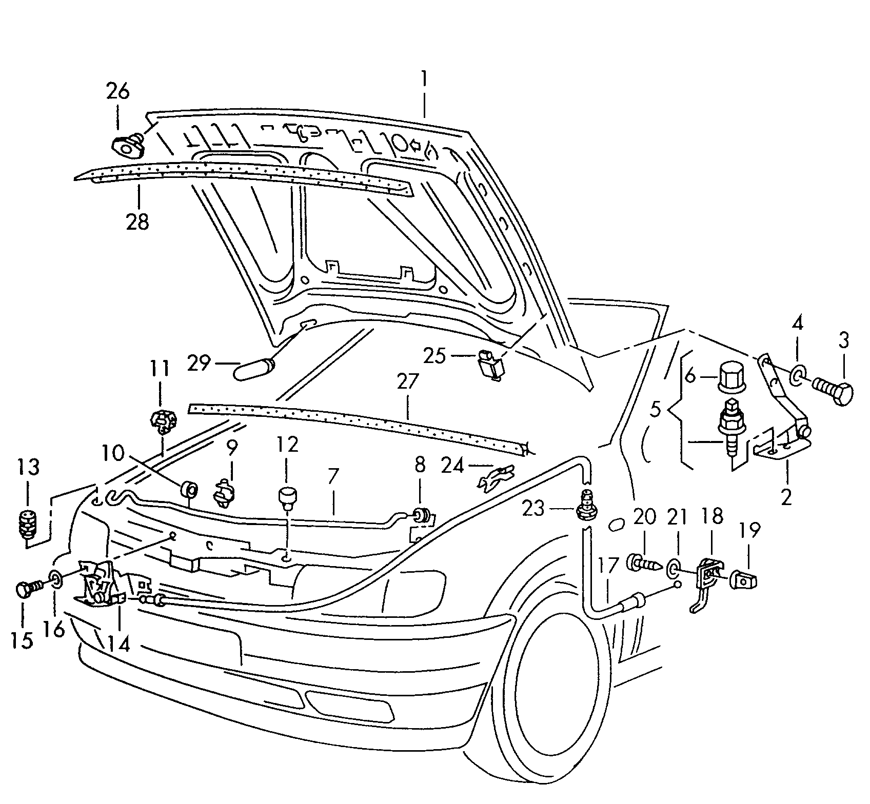 VW 1H0 823 500B - Буфер, капот parts5.com