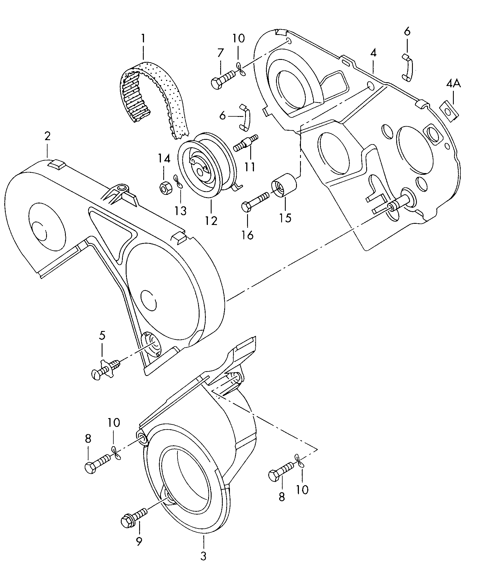 VW 028 109 244 - Deflection / Guide Pulley, timing belt parts5.com