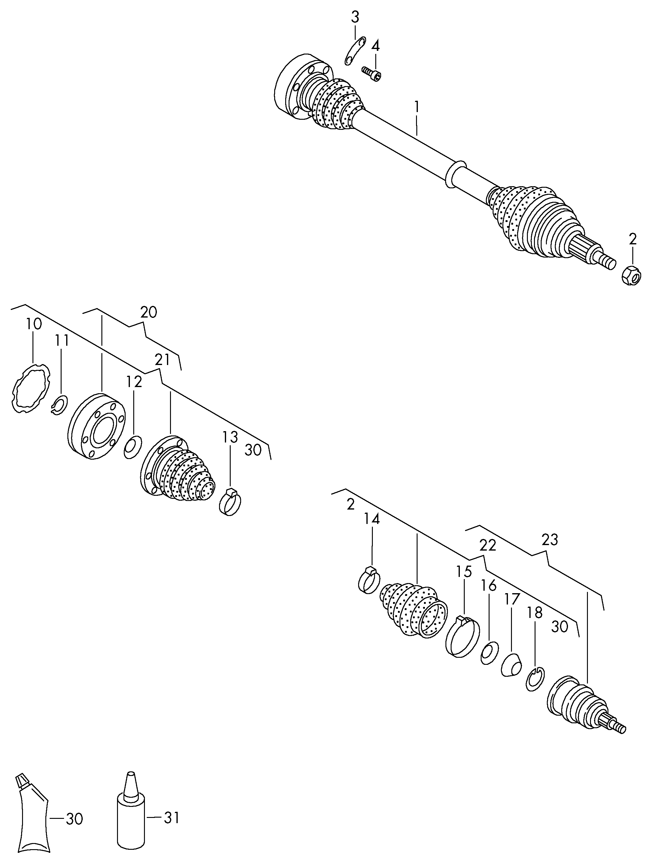 VAG JZW407449EX - Приводной вал parts5.com