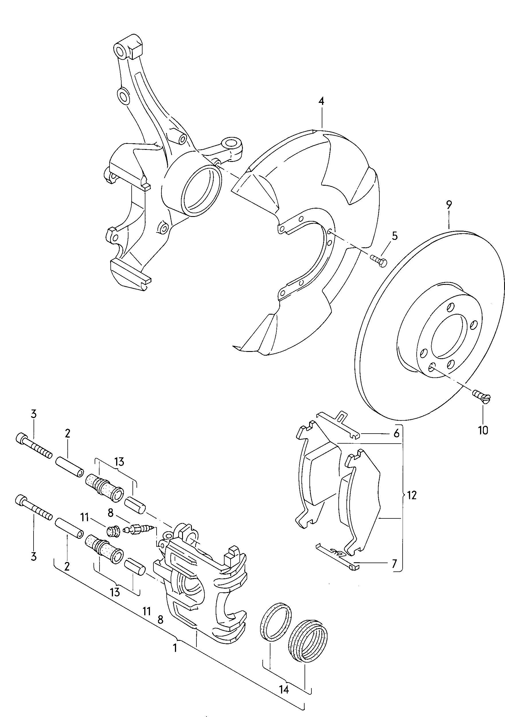 VAG 191 698 151 E - Тормозные колодки, дисковые, комплект parts5.com