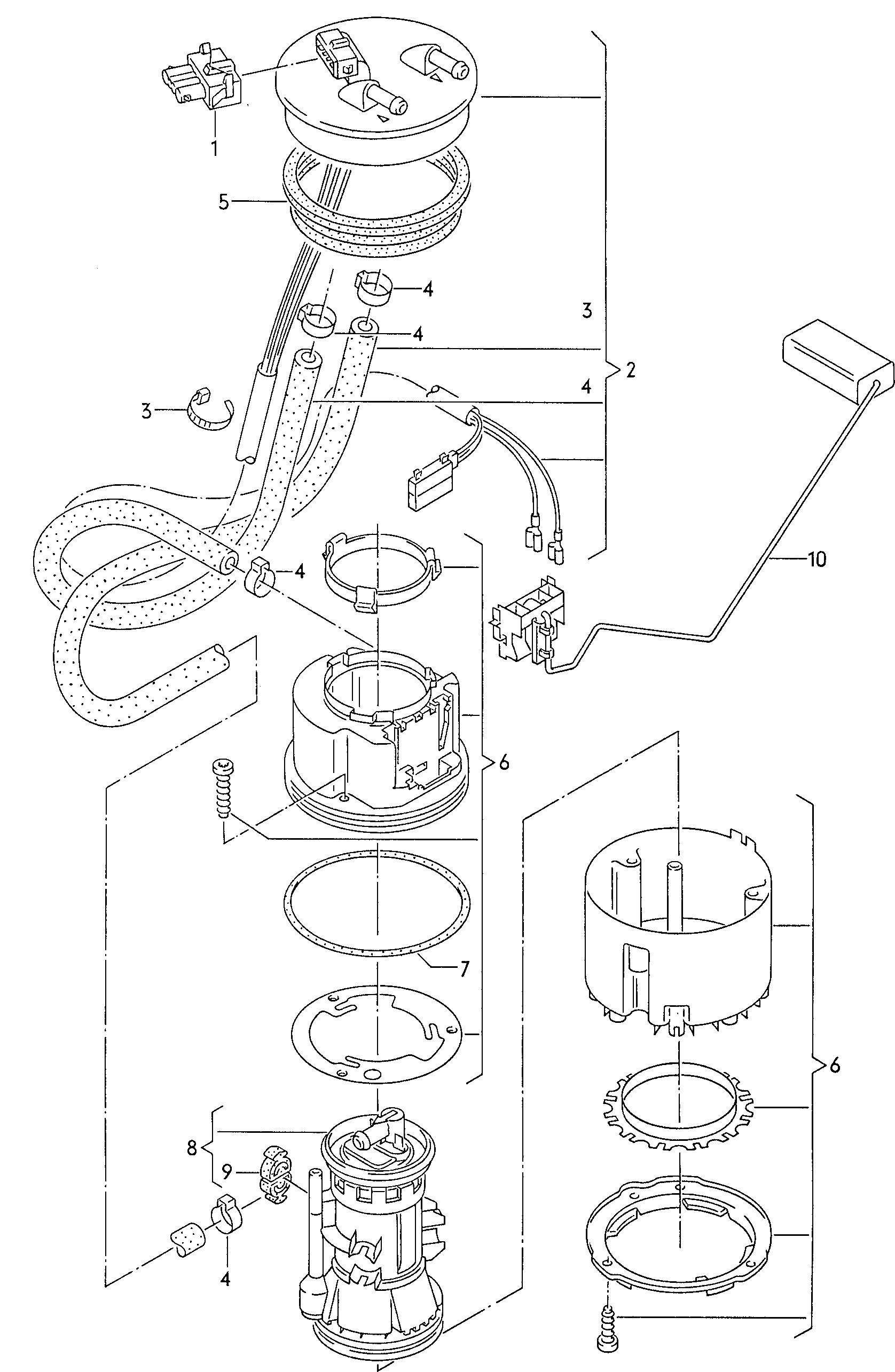 AUDI 1H0919651Q - fuel pump with housing parts5.com