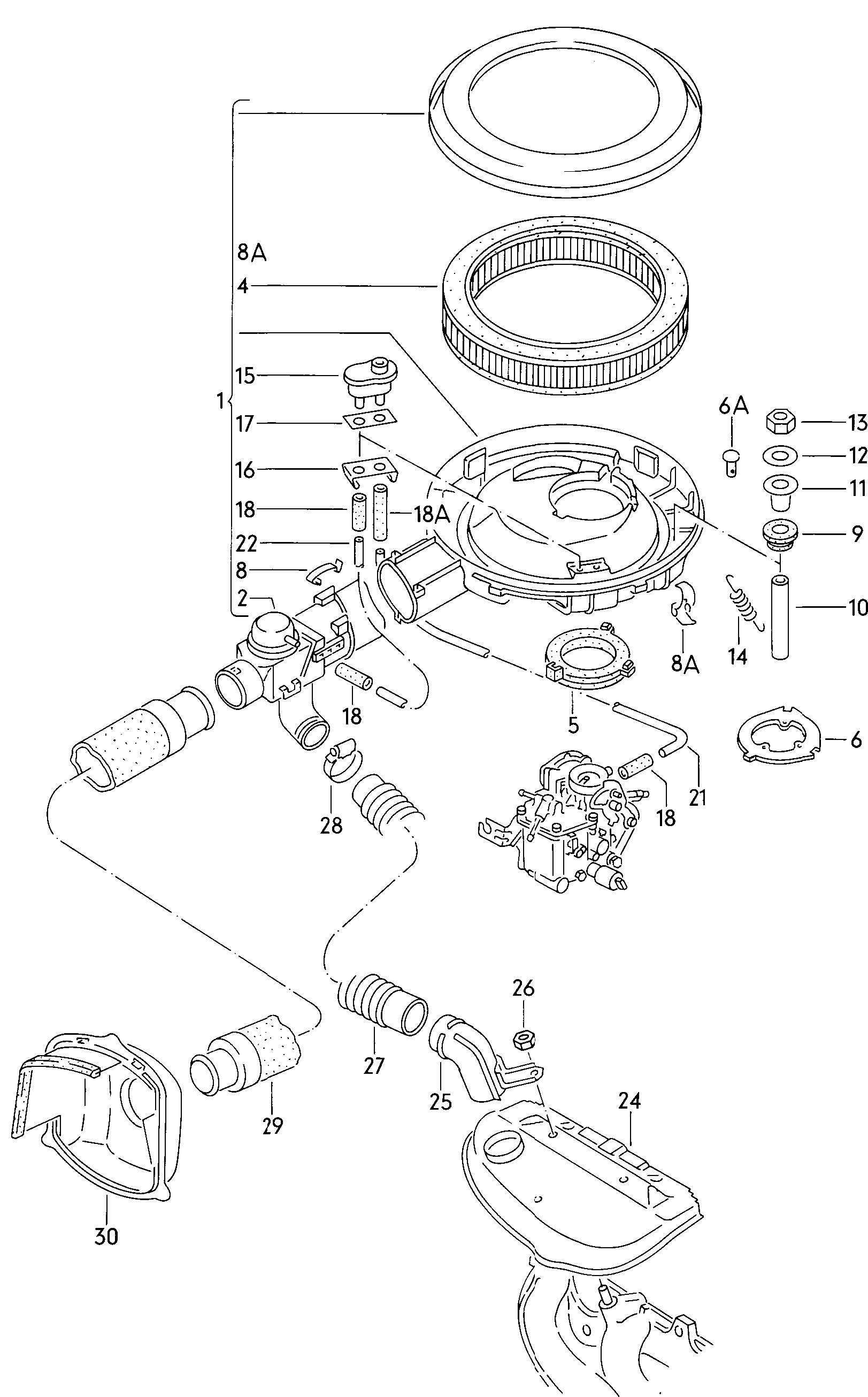 VW 052129620 - Воздушный фильтр parts5.com