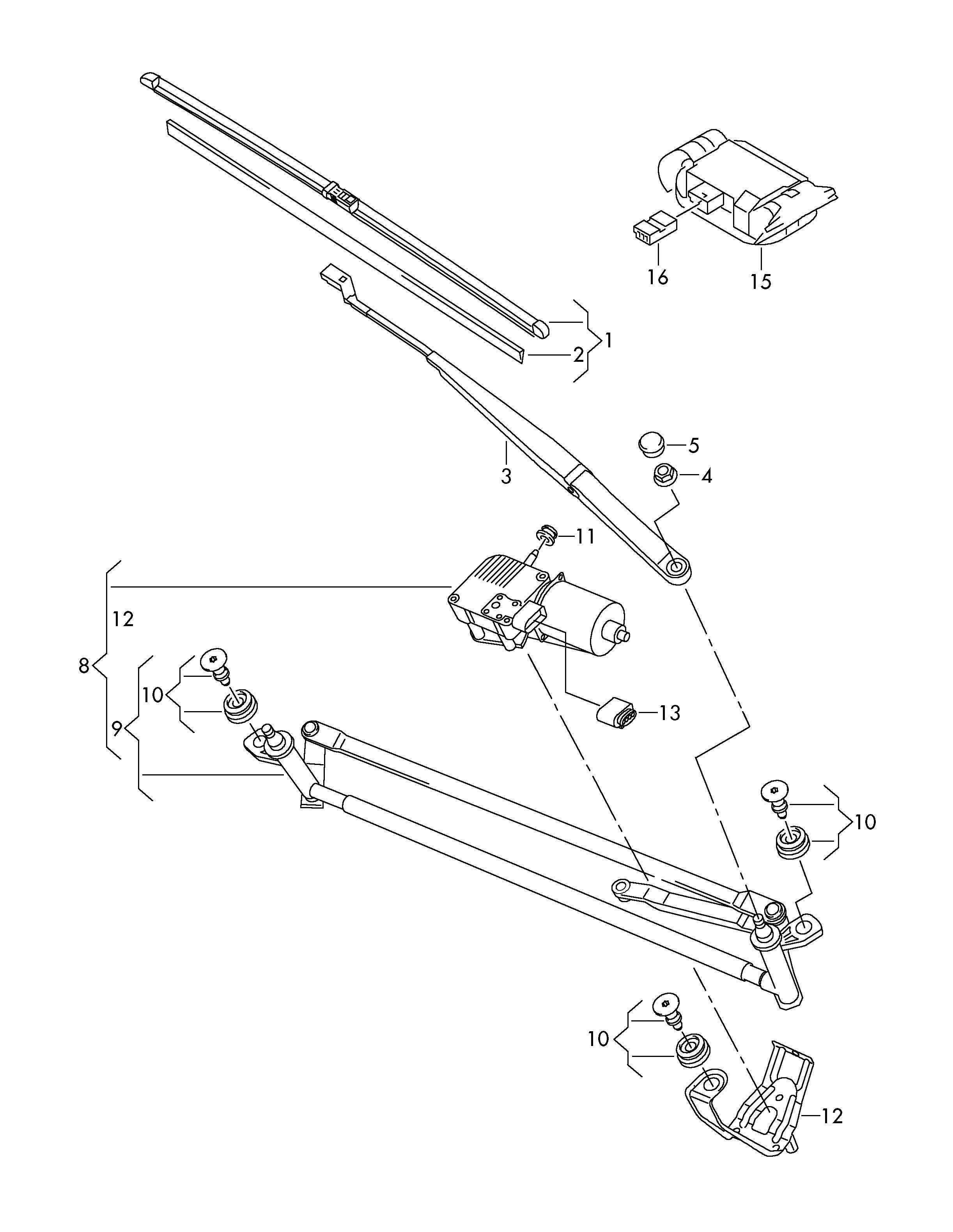 VAG 5N1998002 - Щетка стеклоочистителя parts5.com