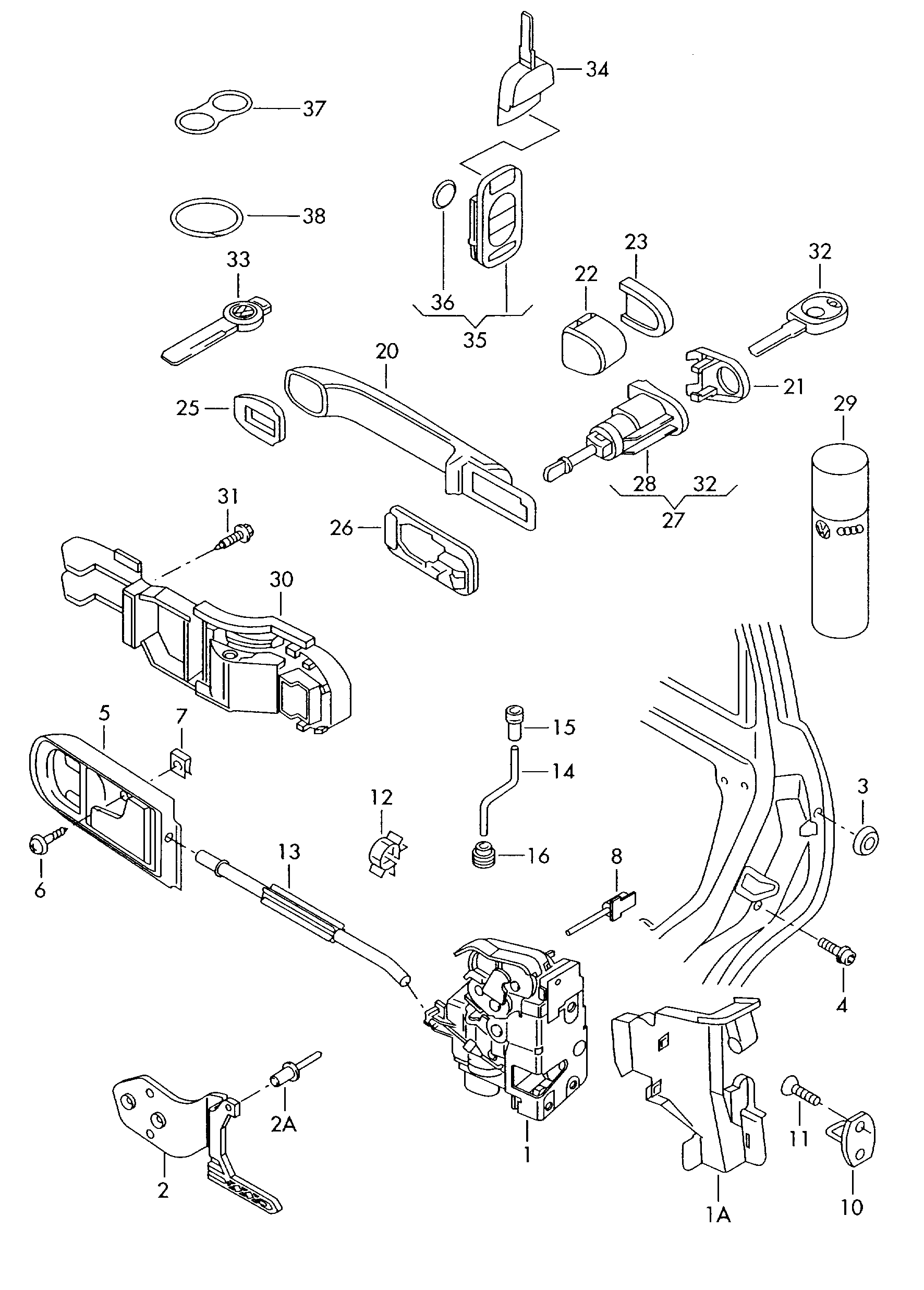 VW 1J0959753DC - Автоключ parts5.com