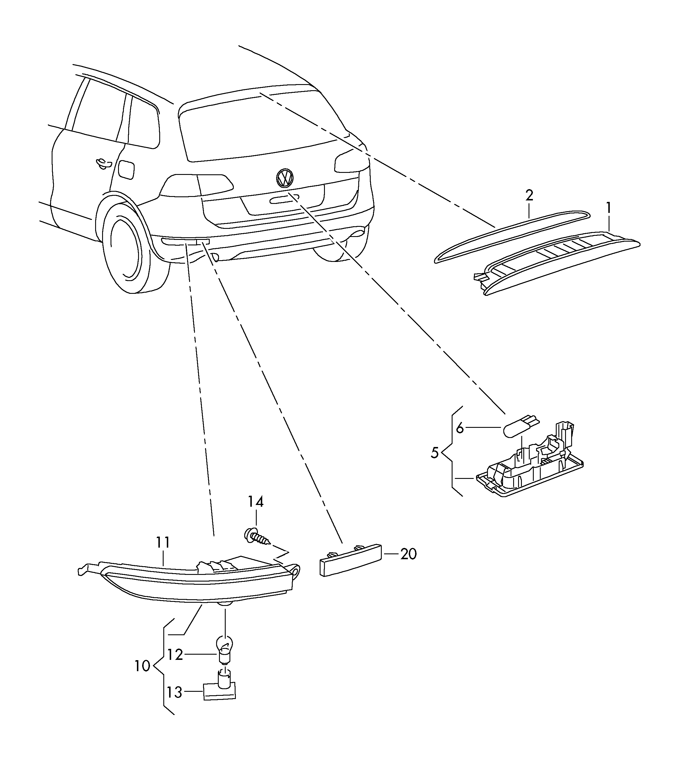 VW 7P6945702C - Задний противотуманный фонарь parts5.com