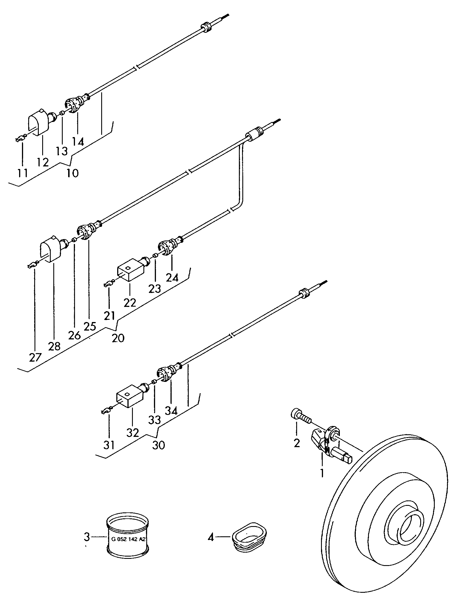 VW 6E0 973 702 - Ремонтный комплект кабеля, датчик частоты вращения колеса parts5.com