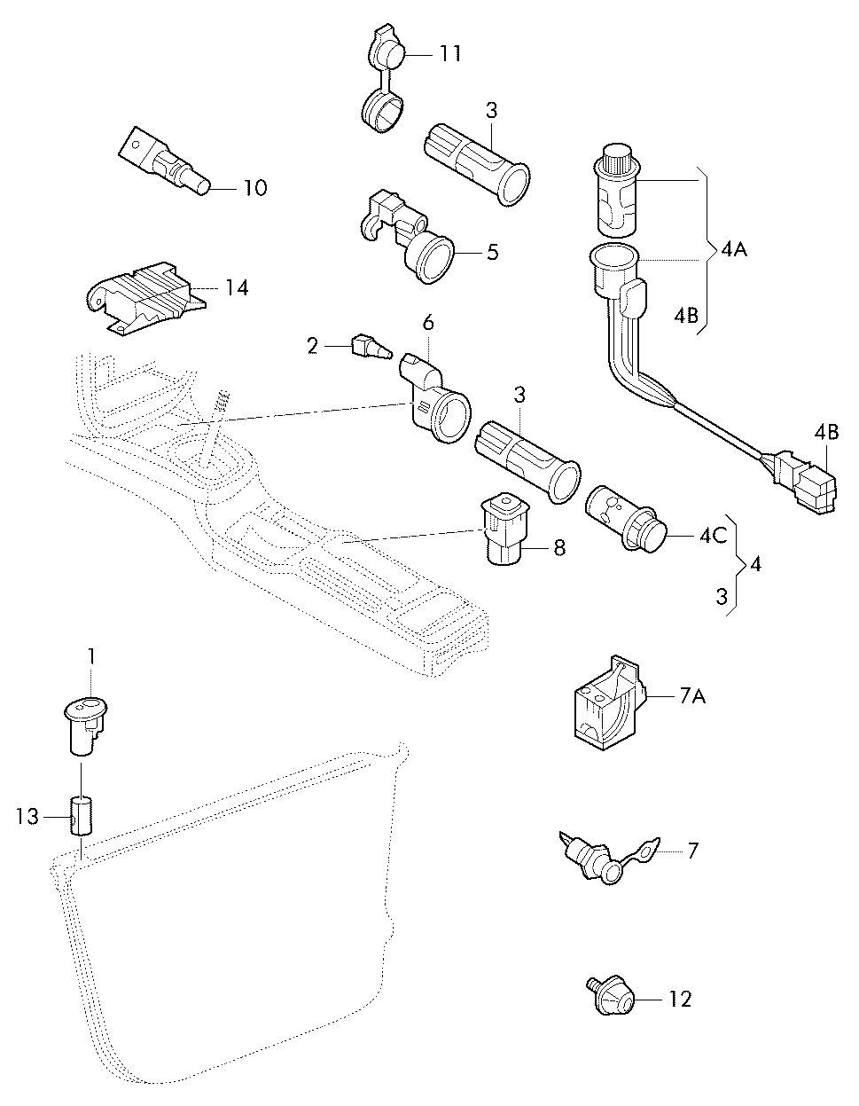 Seat 3B0 959 833A - Выключатель, открывание топливозаливной крышки parts5.com