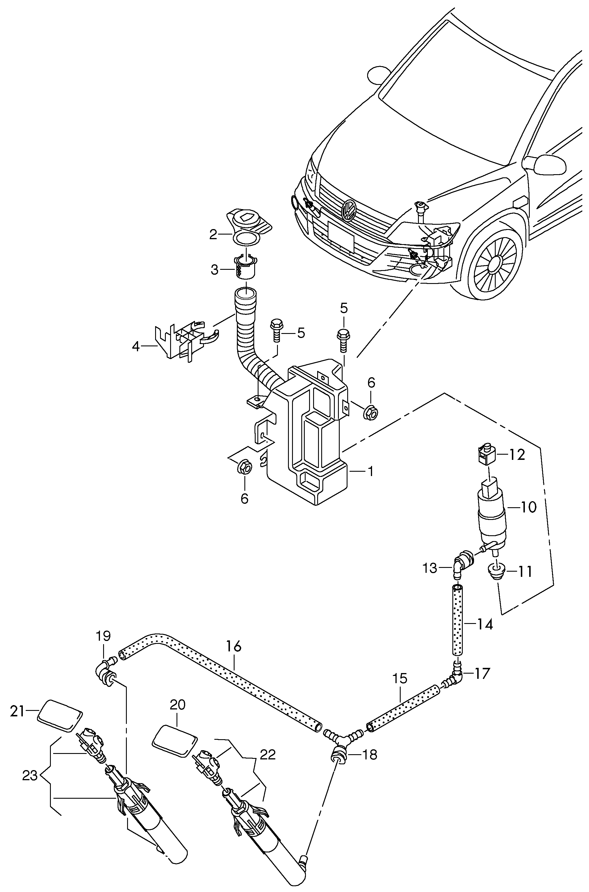 VW 5N0 955 195A - Резервуар для воды (для чистки) parts5.com