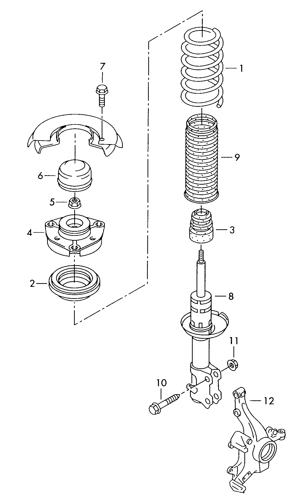 VAG 1K0412249B - Опора стойки амортизатора, подушка parts5.com