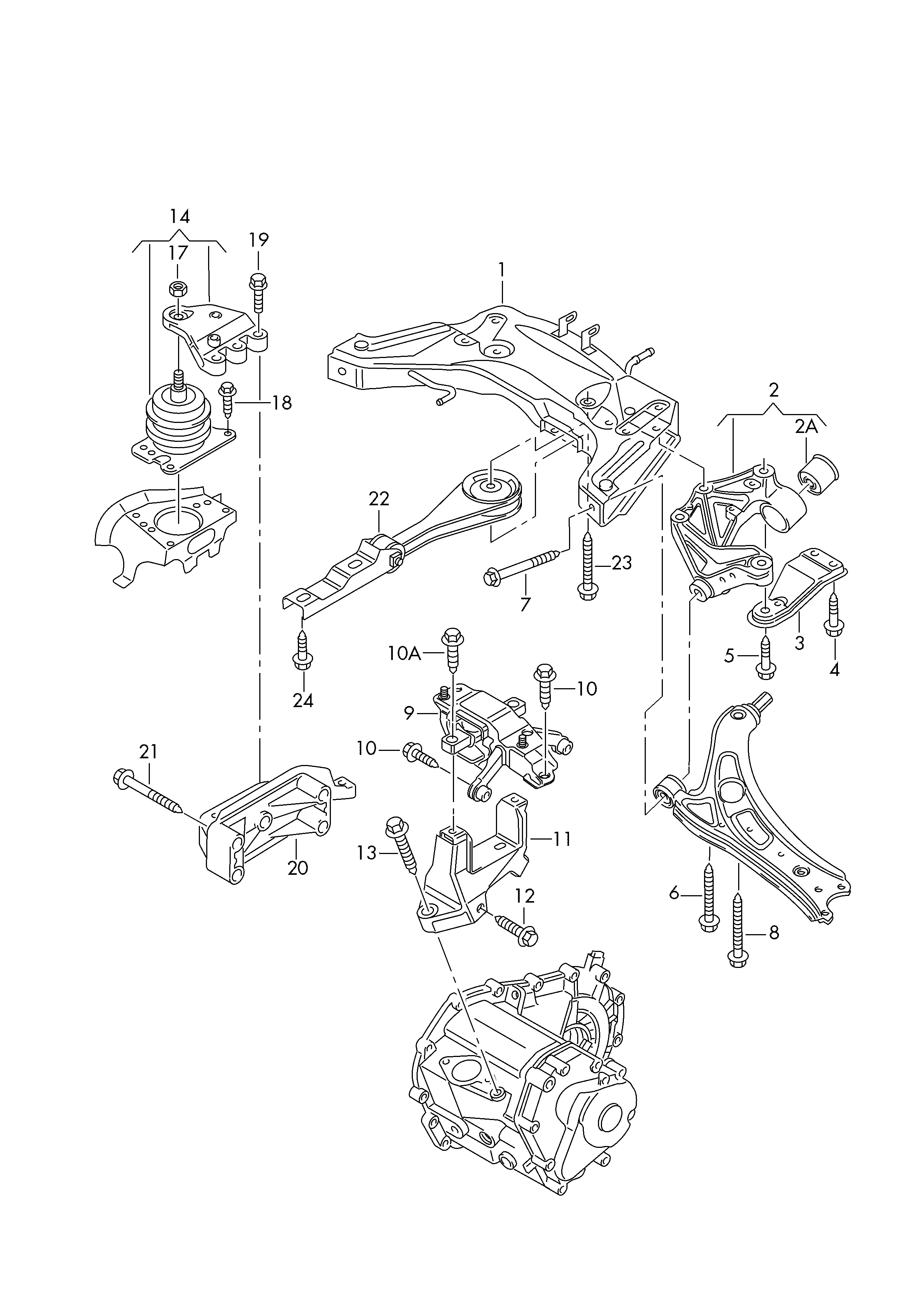 VW 6Q0 199 555 AS - Подушка, опора, подвеска двигателя parts5.com