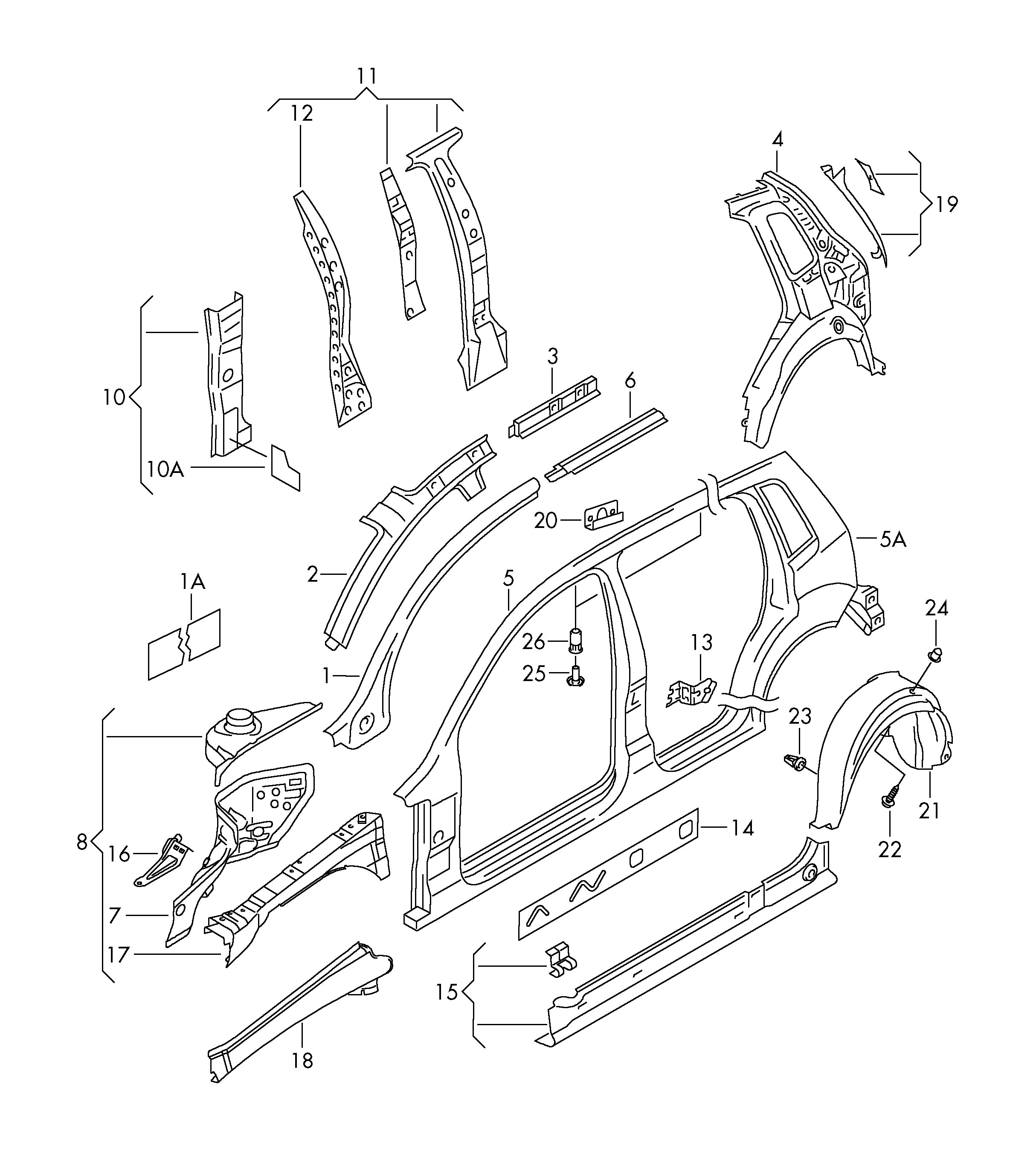 VW 6Q0809205D - Передняя стойка кузова parts5.com