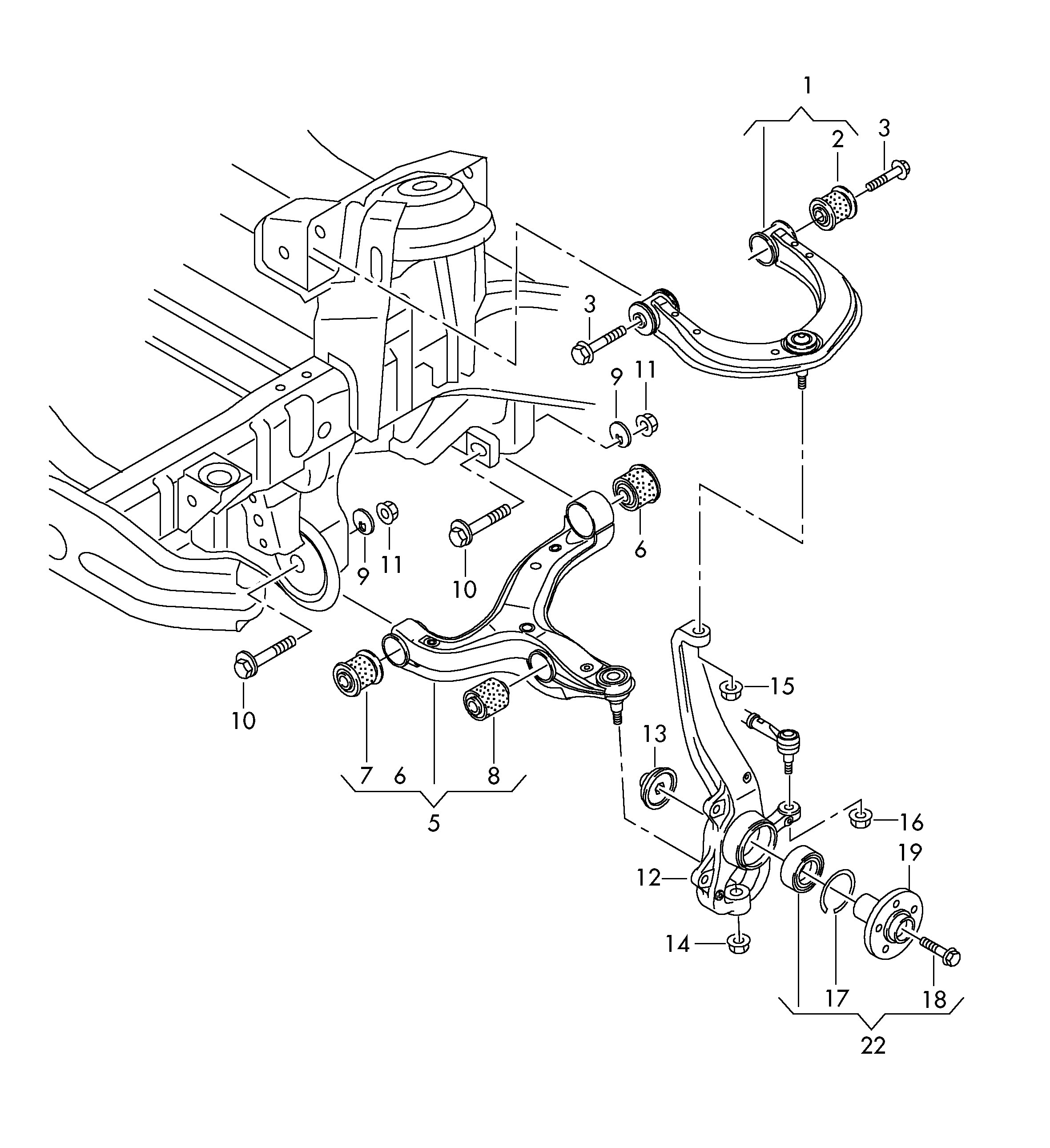 Seat 2H0 412 333 A - Сайлентблок, рычаг подвески колеса parts5.com