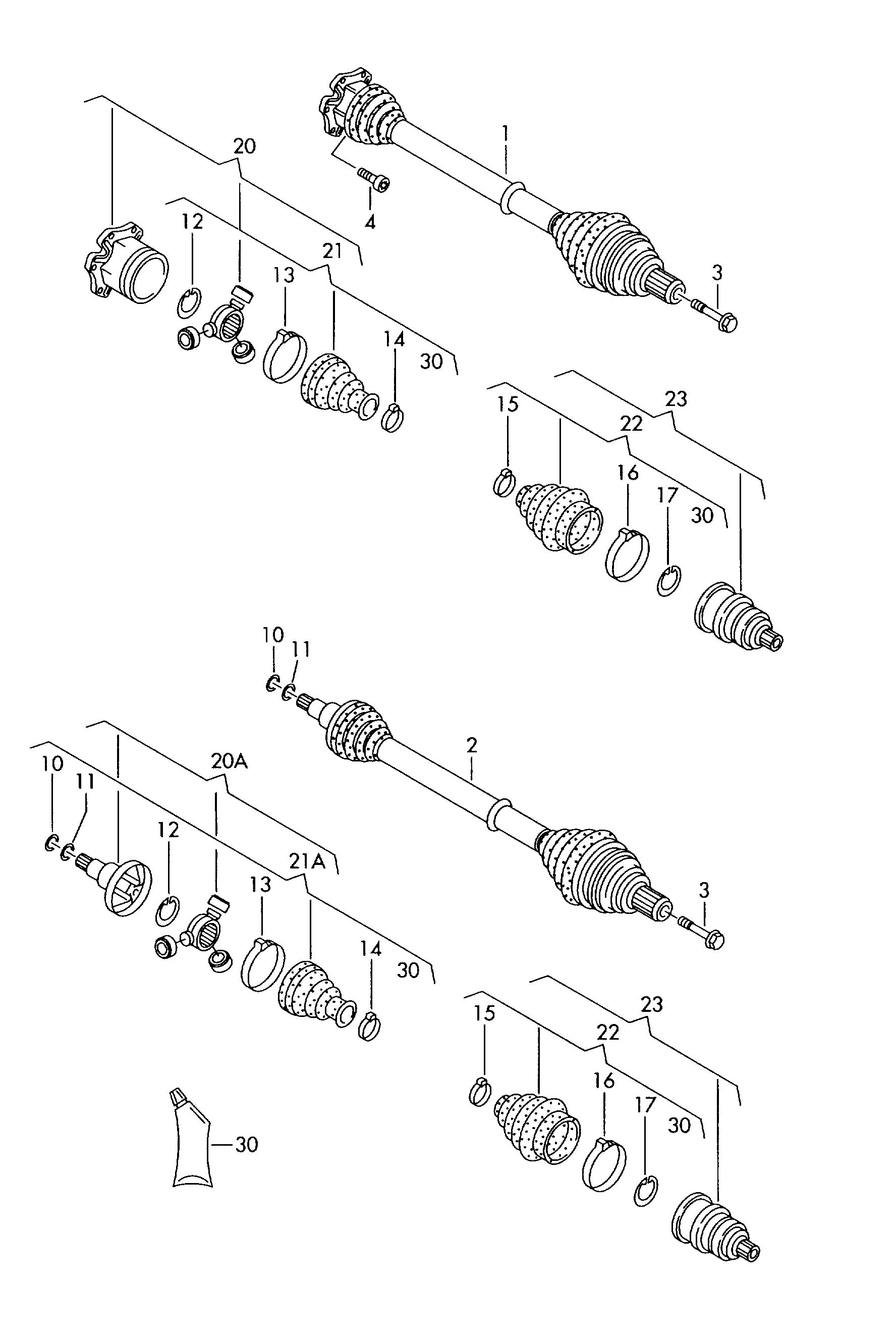 VAG JZW498340GX - Шарнирный комплект, ШРУС, приводной вал parts5.com