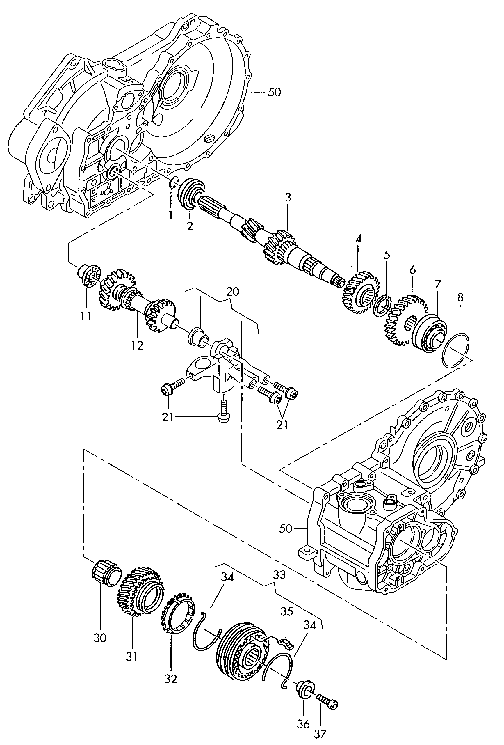 VW 02Z 311 235 E - Ремонтный комплект, ступенчатая коробка передач parts5.com