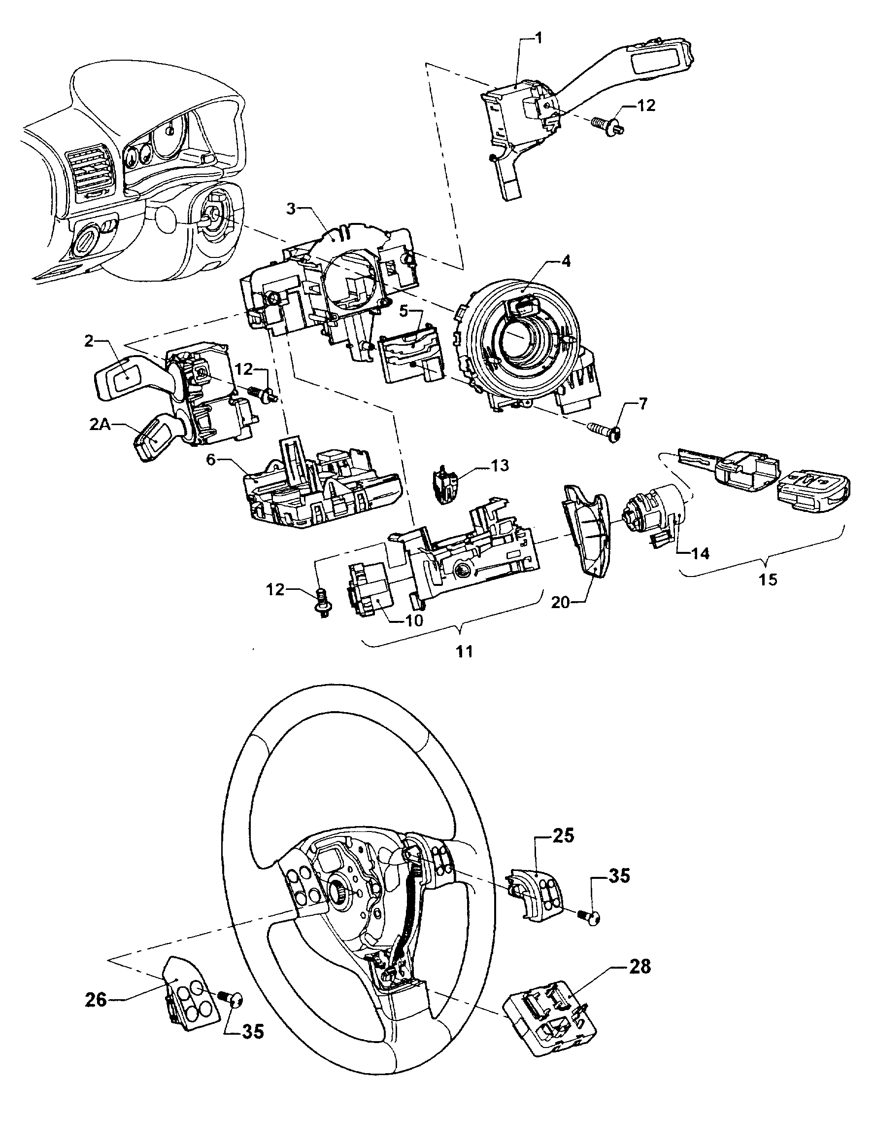 VW 1K0 953 519 H - Выключатель на рулевой колонке parts5.com