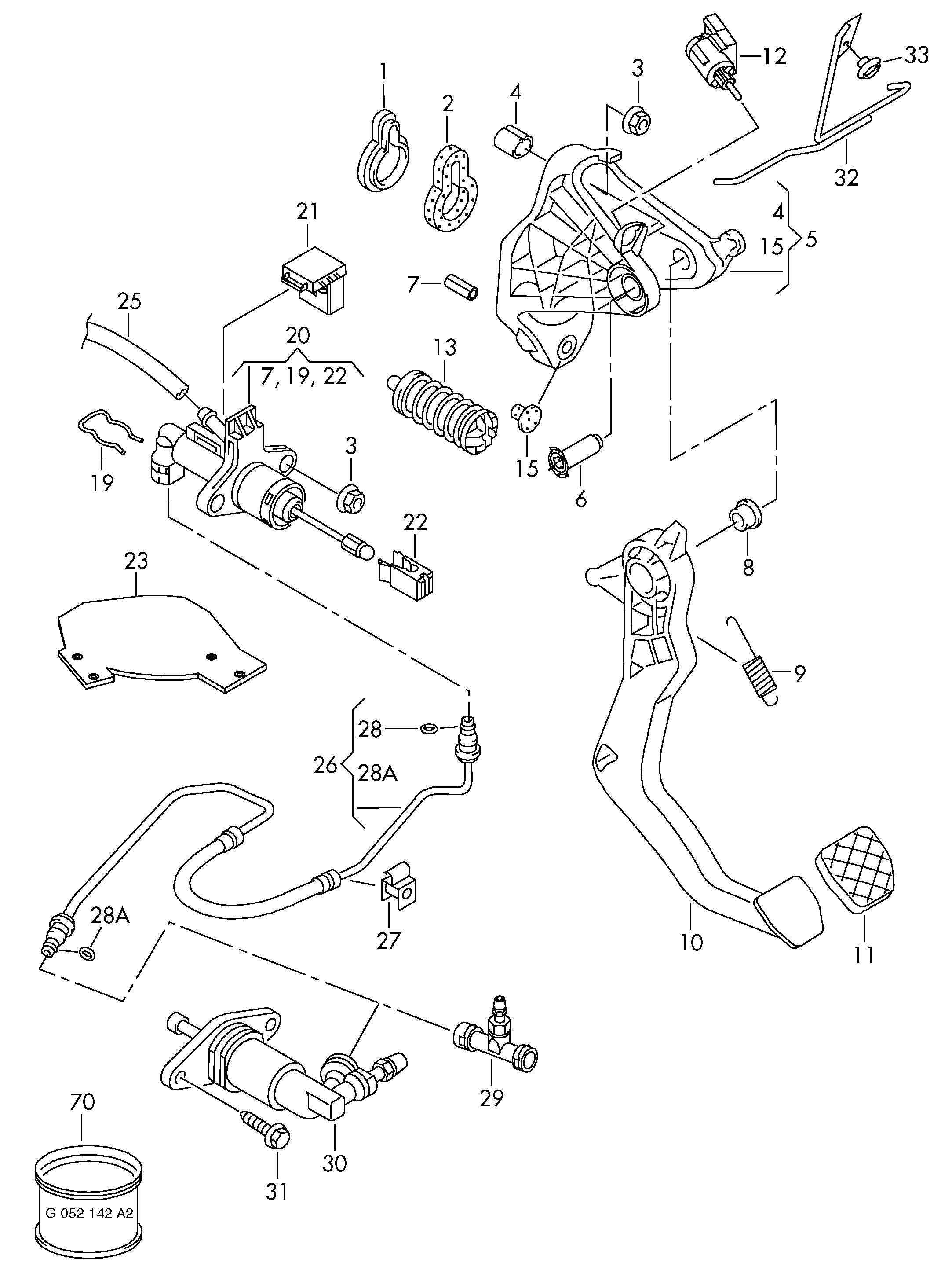 Seat 6RU 721 405A - Главный цилиндр, система сцепления parts5.com