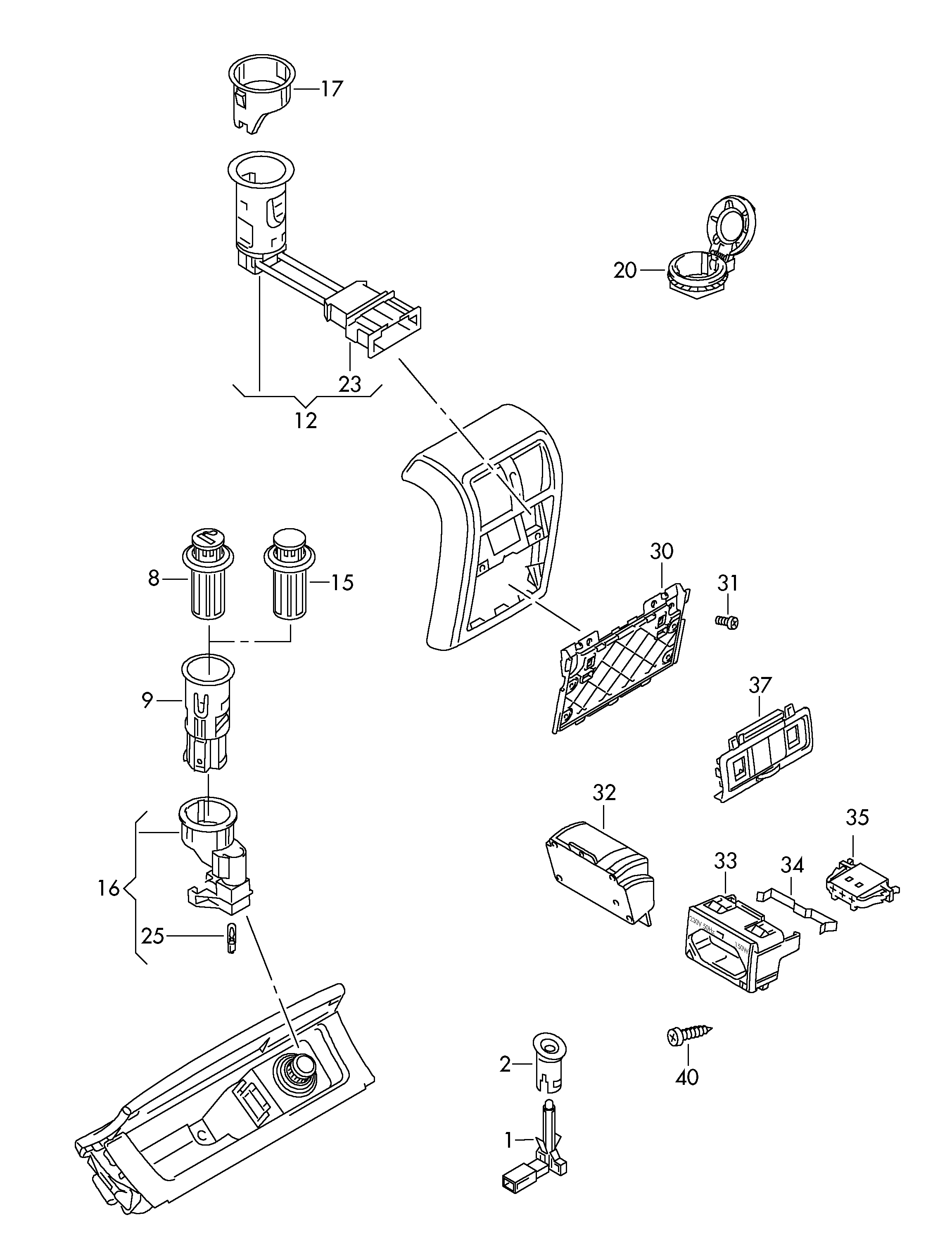 VW 7L6 919 311 - Прикуриватель parts5.com