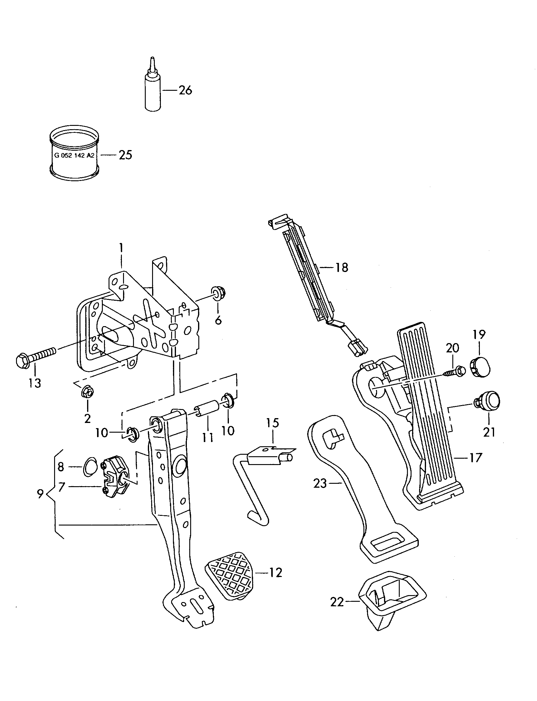 Seat 1K1 721 503 AA - Комплект педали управления подачей топлива parts5.com