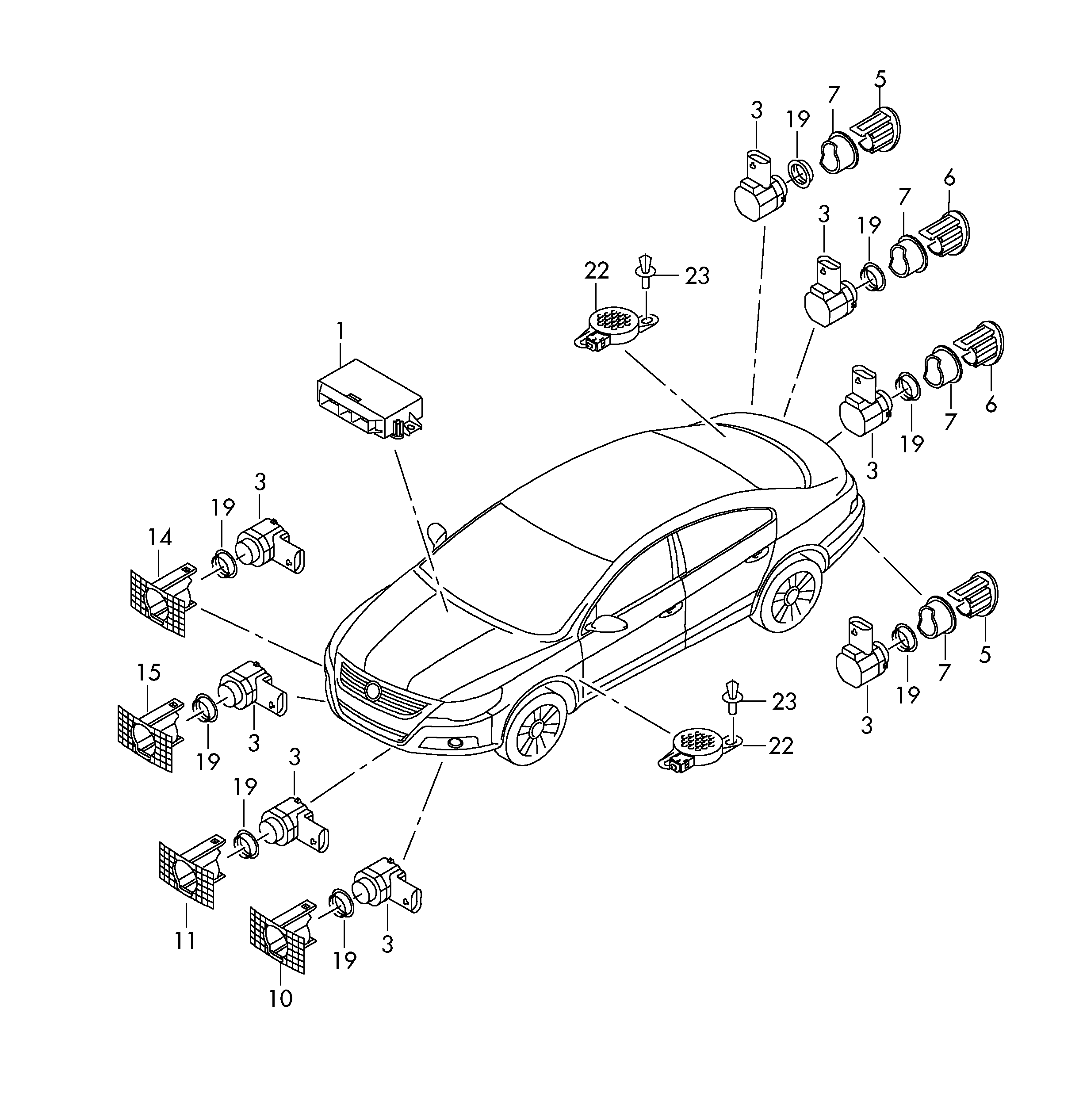 Skoda 4H0 919 275 - Датчик, система помощи при парковке parts5.com