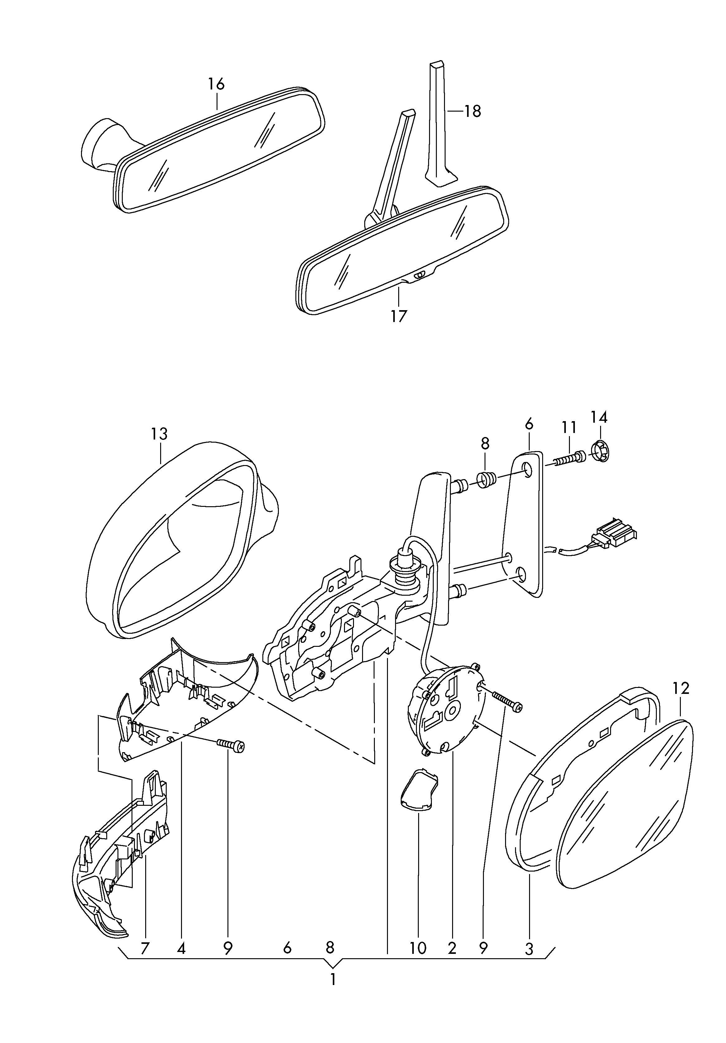 Skoda 7M3857521F - Зеркальное стекло, наружное зеркало parts5.com