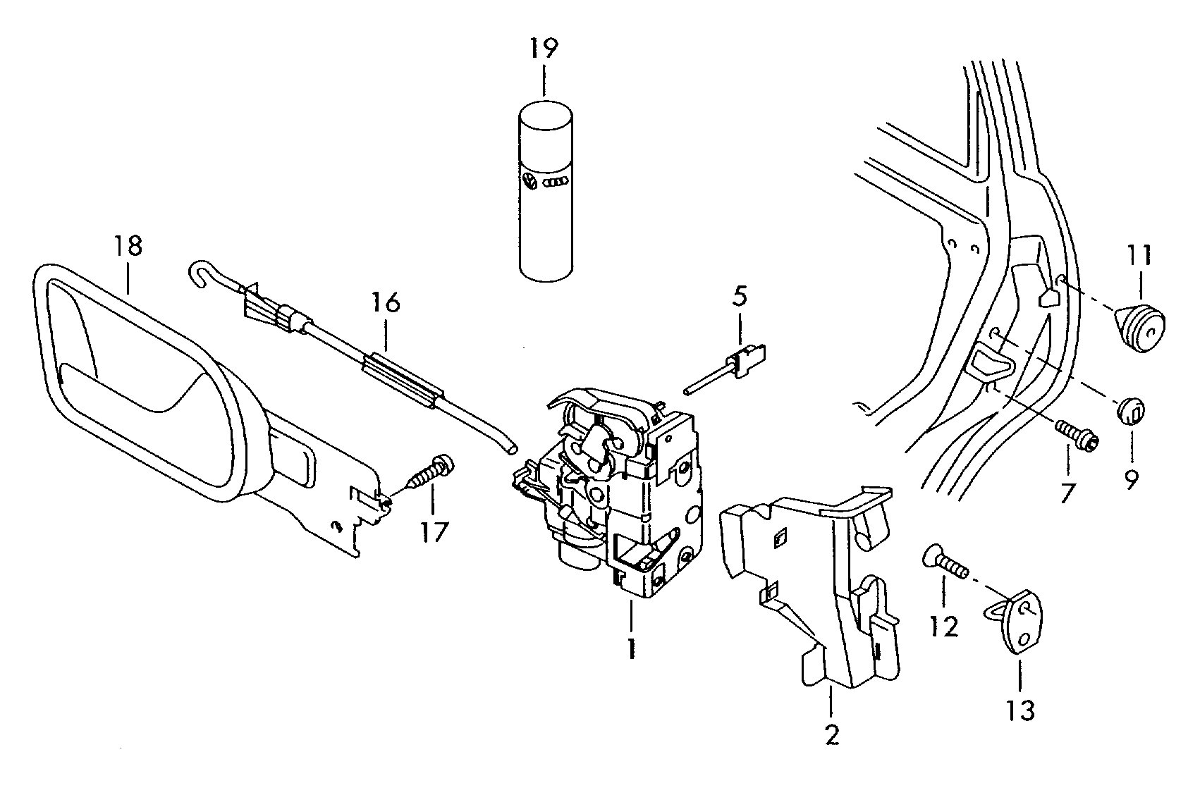 Porsche 3D1 837 015 - Замок двери parts5.com