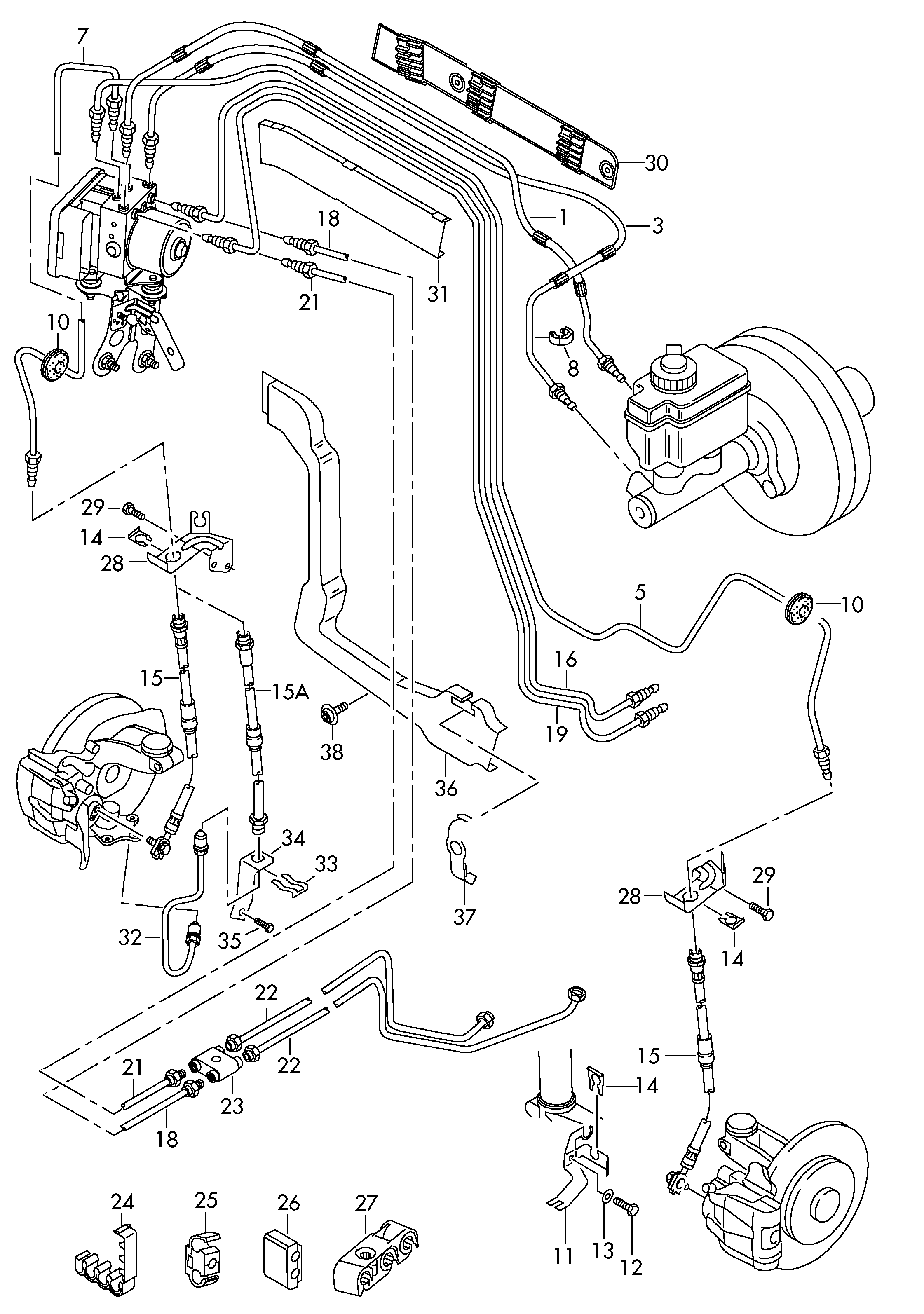 VW 1K0 611 701 B - Тормозной шланг parts5.com