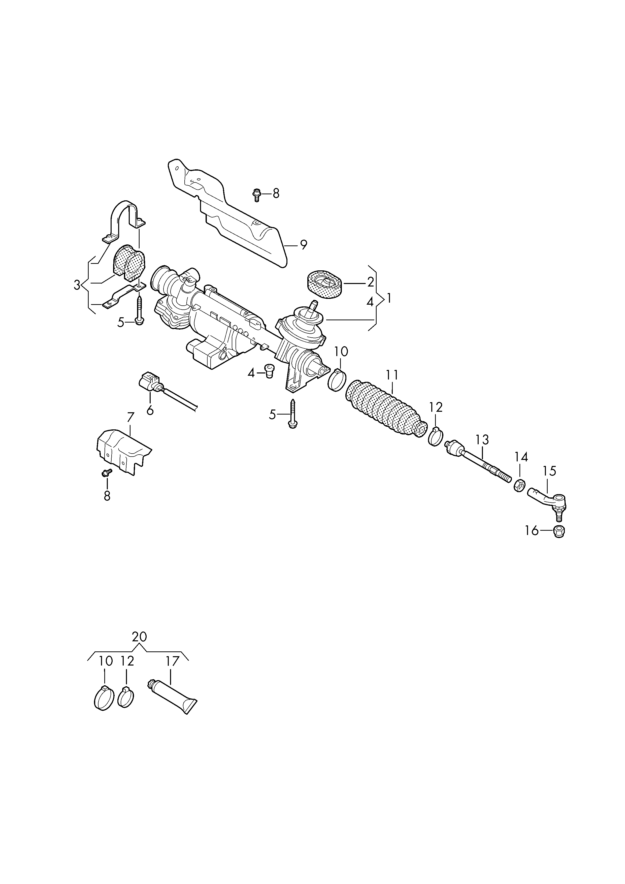 VAG 1K0423811E - Наконечник рулевой тяги, шарнир parts5.com