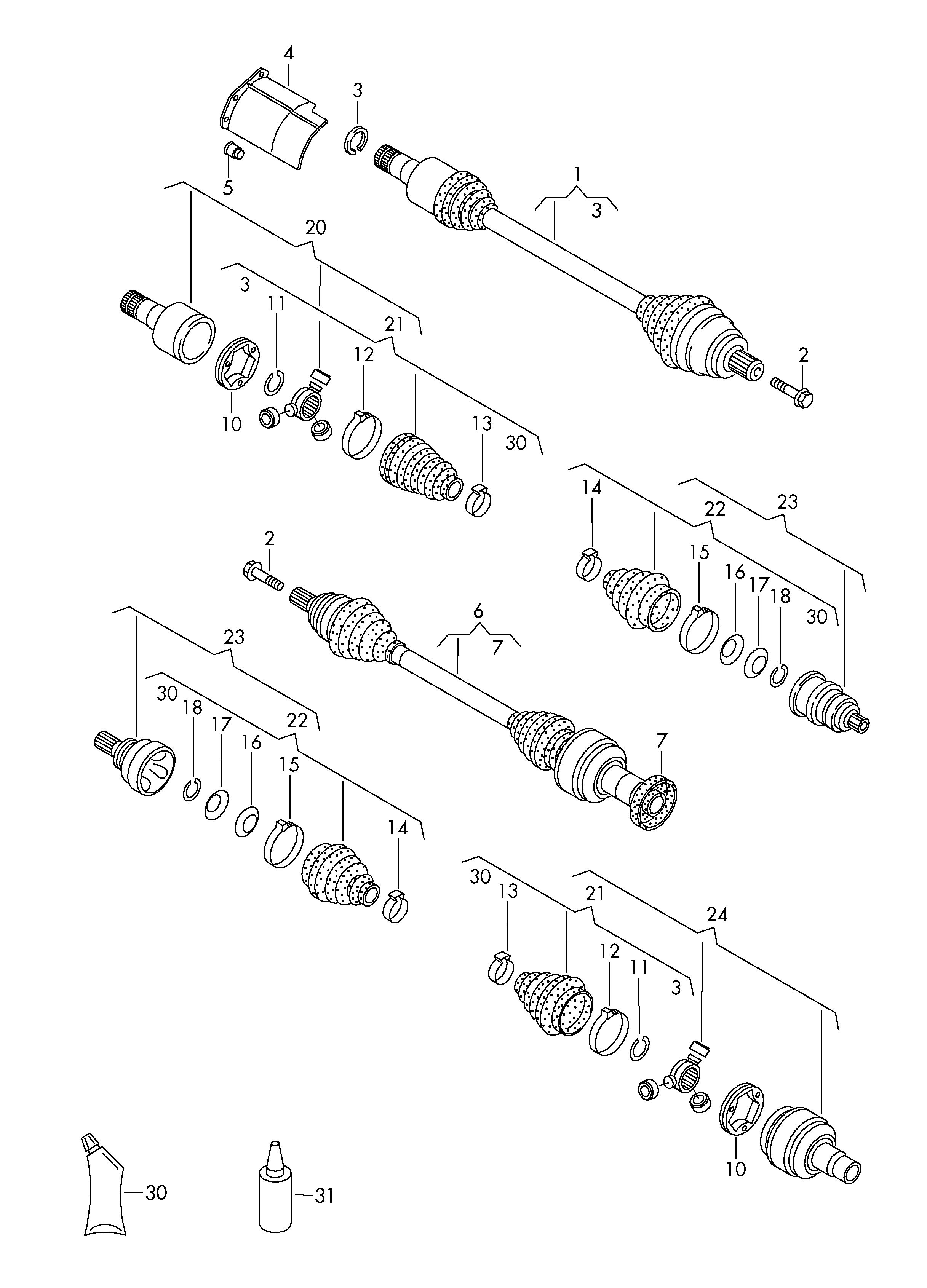 AUDI 5N0407764P - Приводной вал parts5.com