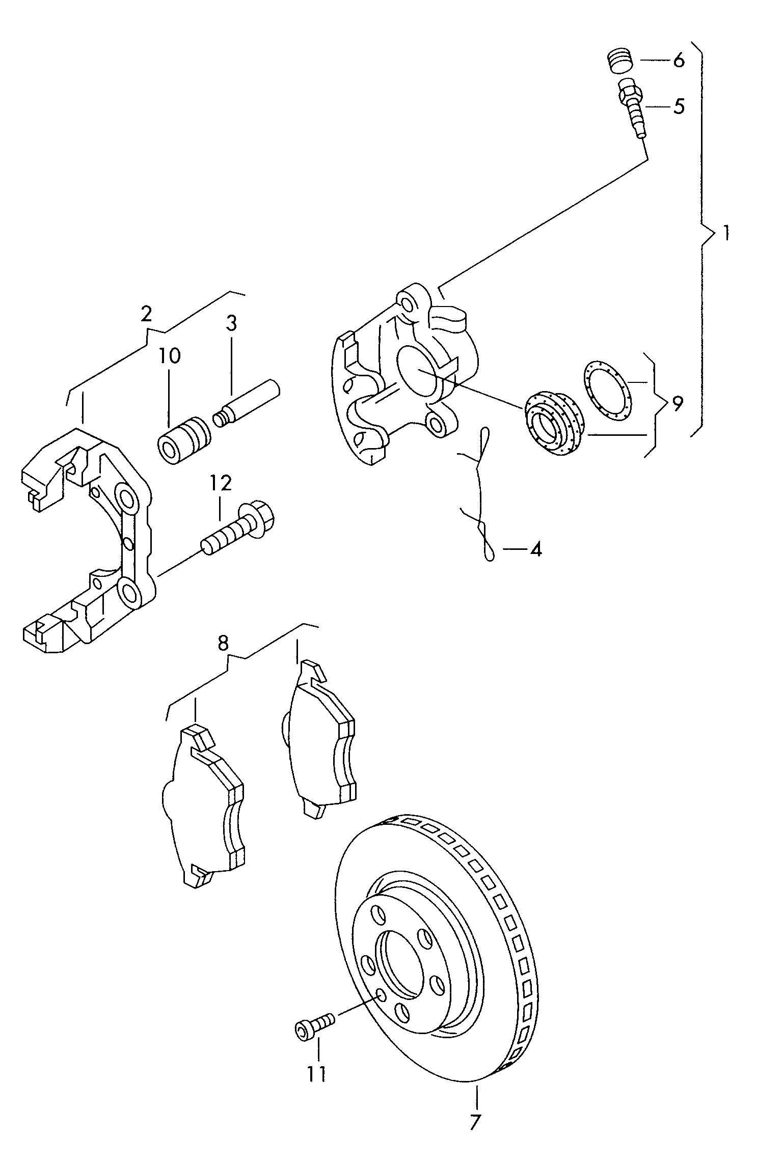 AUDI 7D0615123 - Тормозной суппорт parts5.com