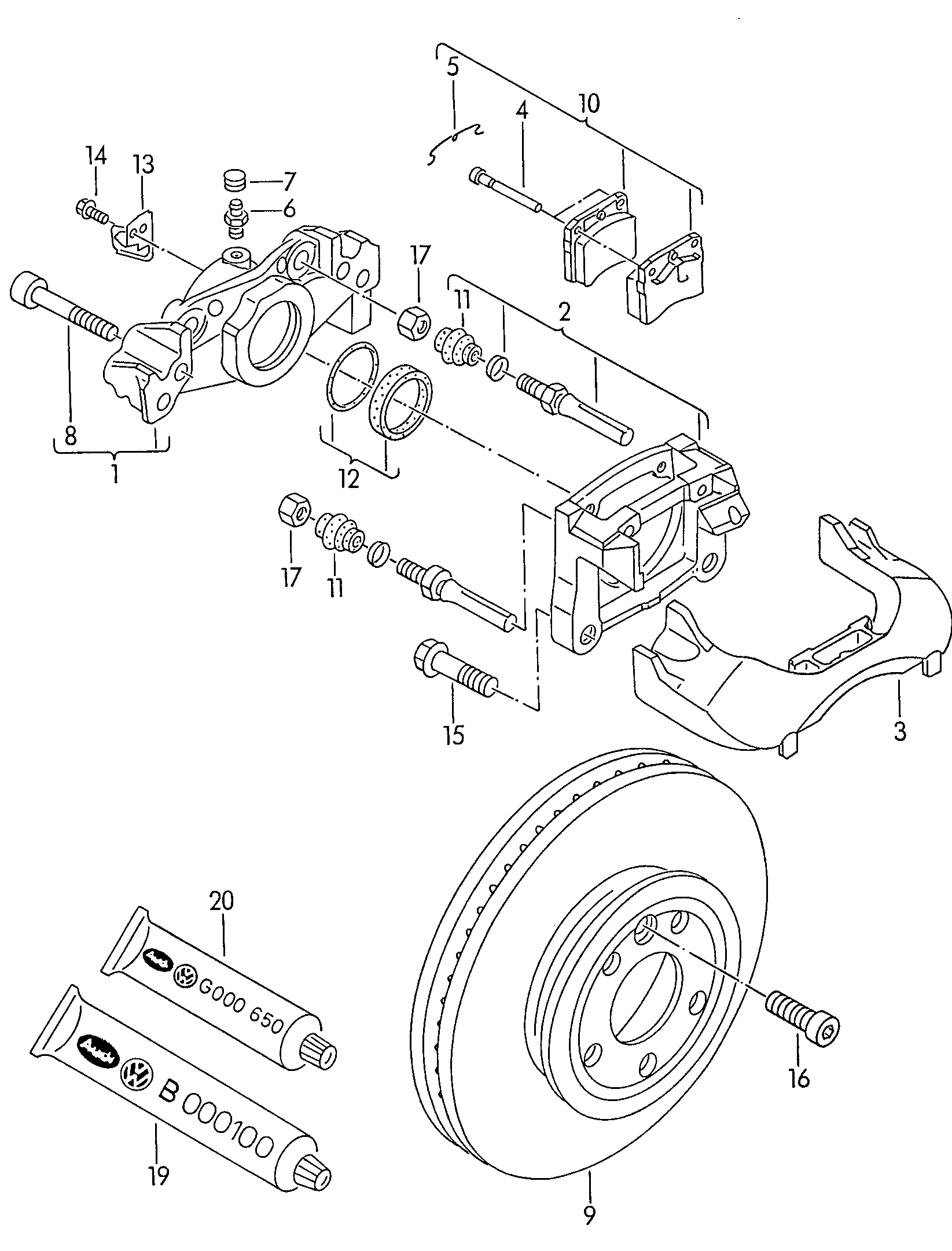 VAG 701 698 151 H - Тормозные колодки, дисковые, комплект parts5.com