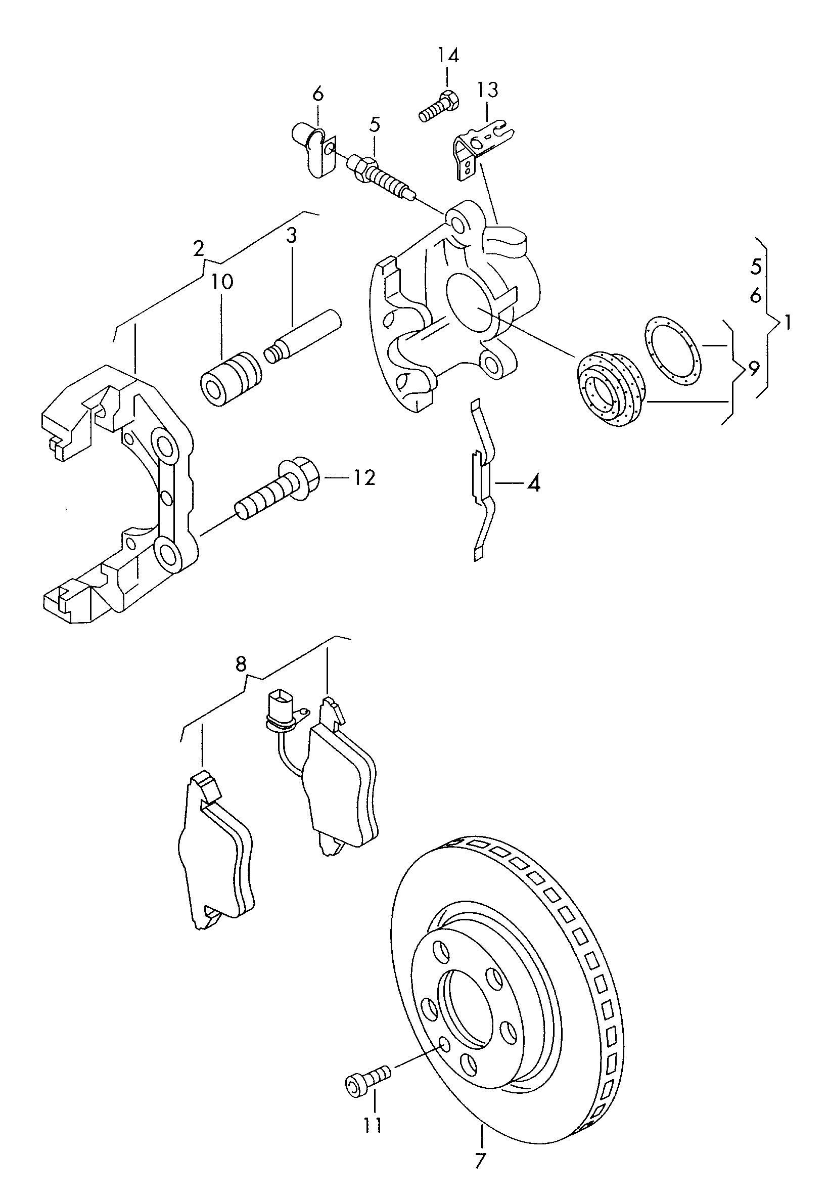 VAG 7M3 615 123 A - Тормозной суппорт parts5.com