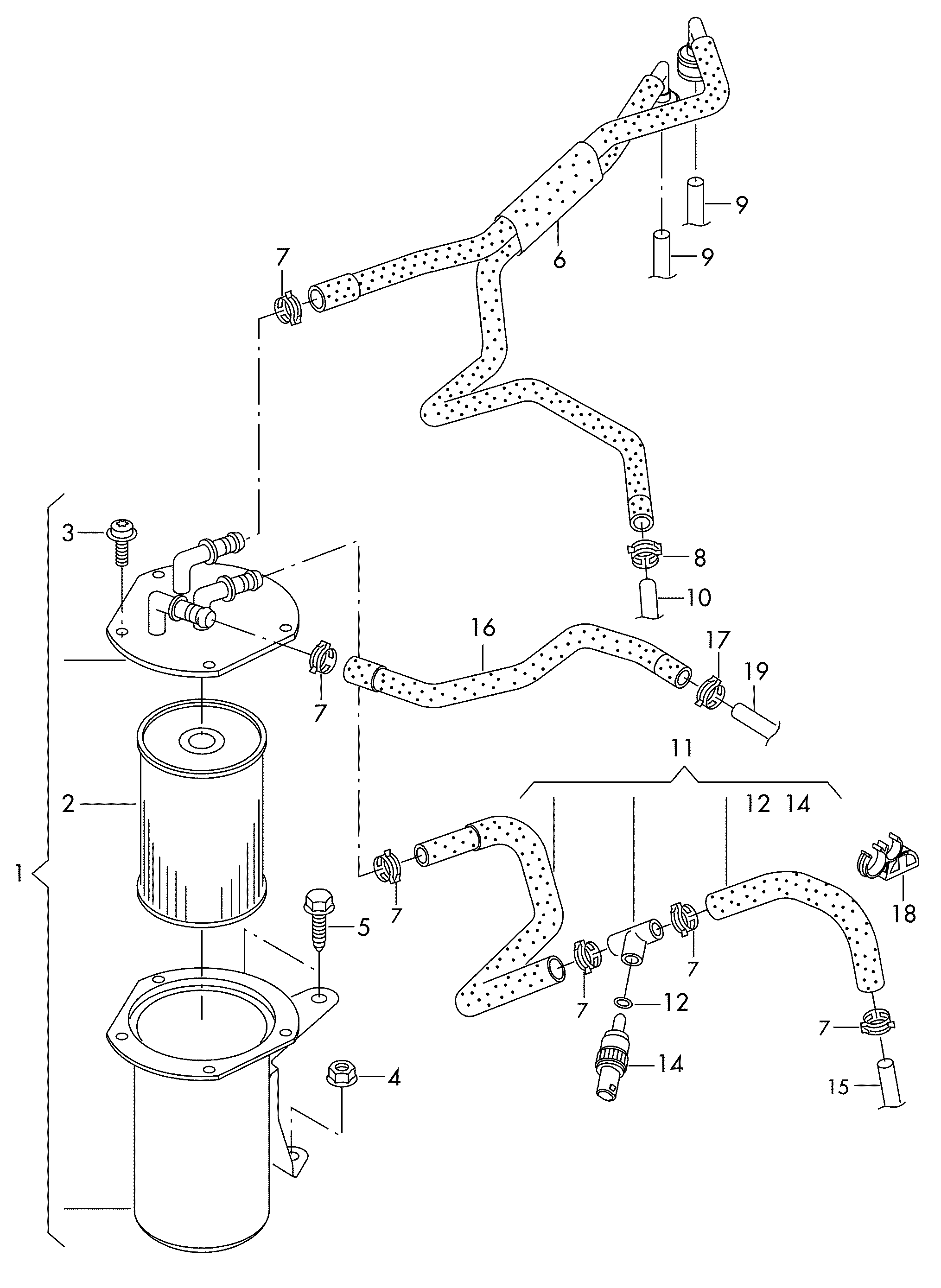 VAG 7N0 127 177 B - Топливный фильтр parts5.com