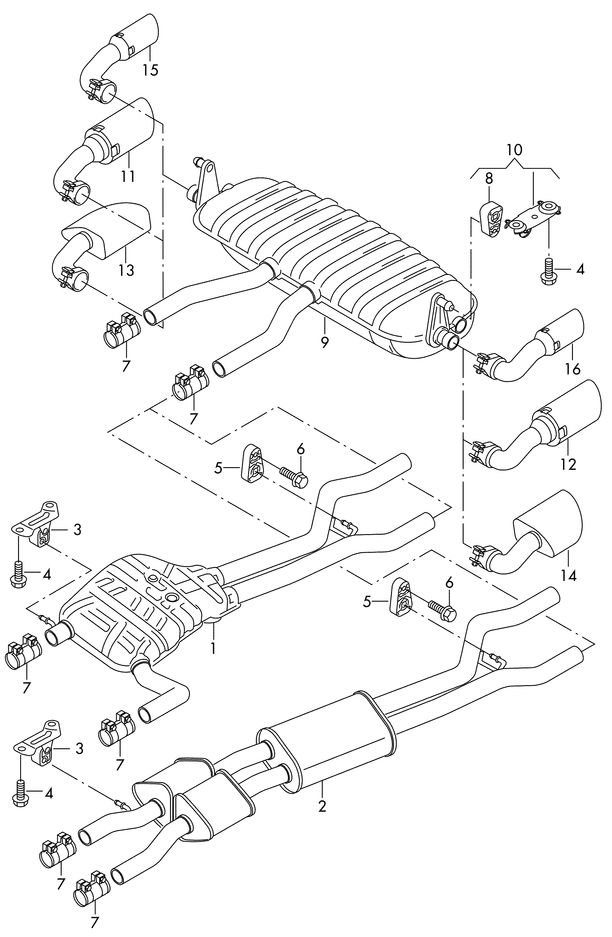 VW 1K0253141S - Соединительные элементы, система выпуска parts5.com