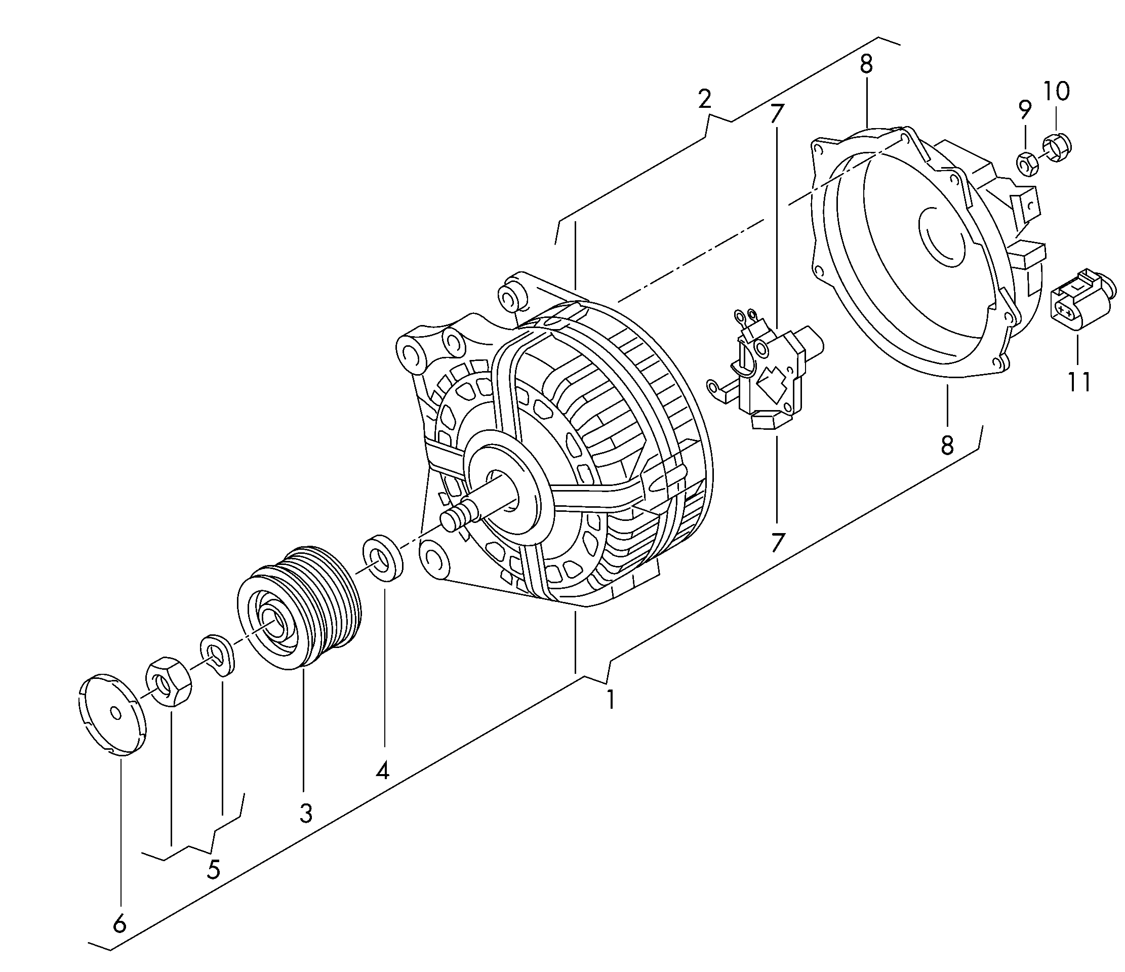 VAG 07K903119C - Шкив генератора, муфта parts5.com