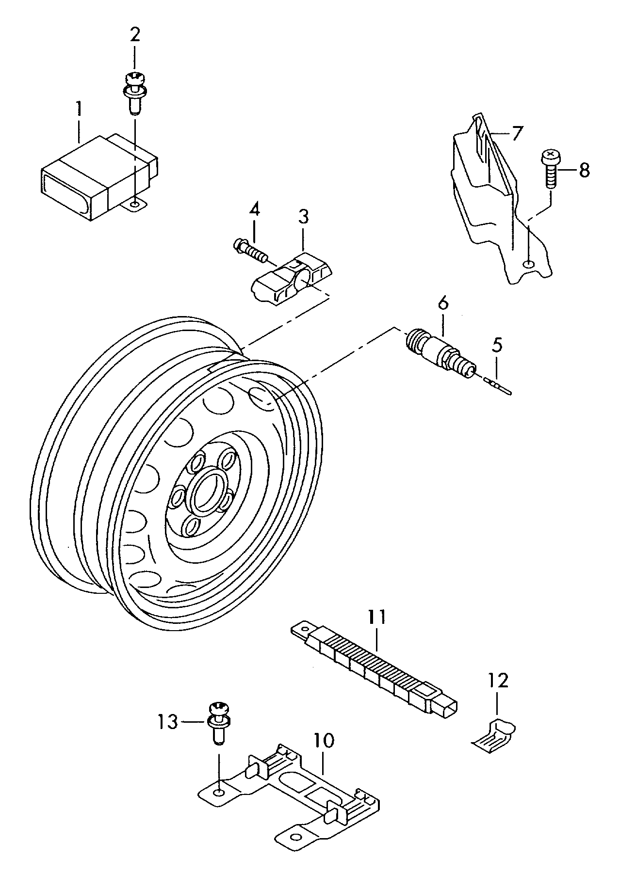 VW 7L0907275B - Wheel Sensor, tyre pressure control system parts5.com