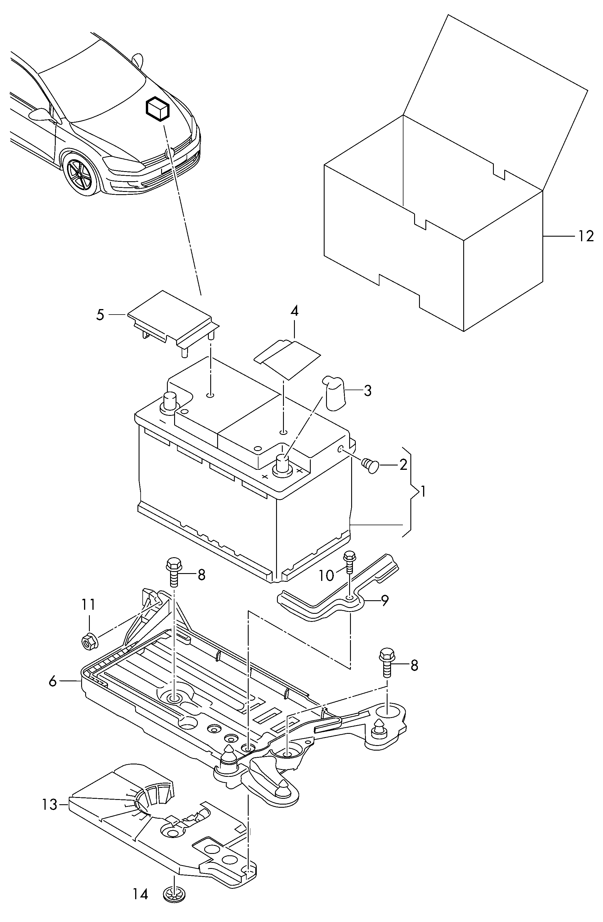 VW 5K0 915 105 D - Стартерная аккумуляторная батарея, АКБ parts5.com