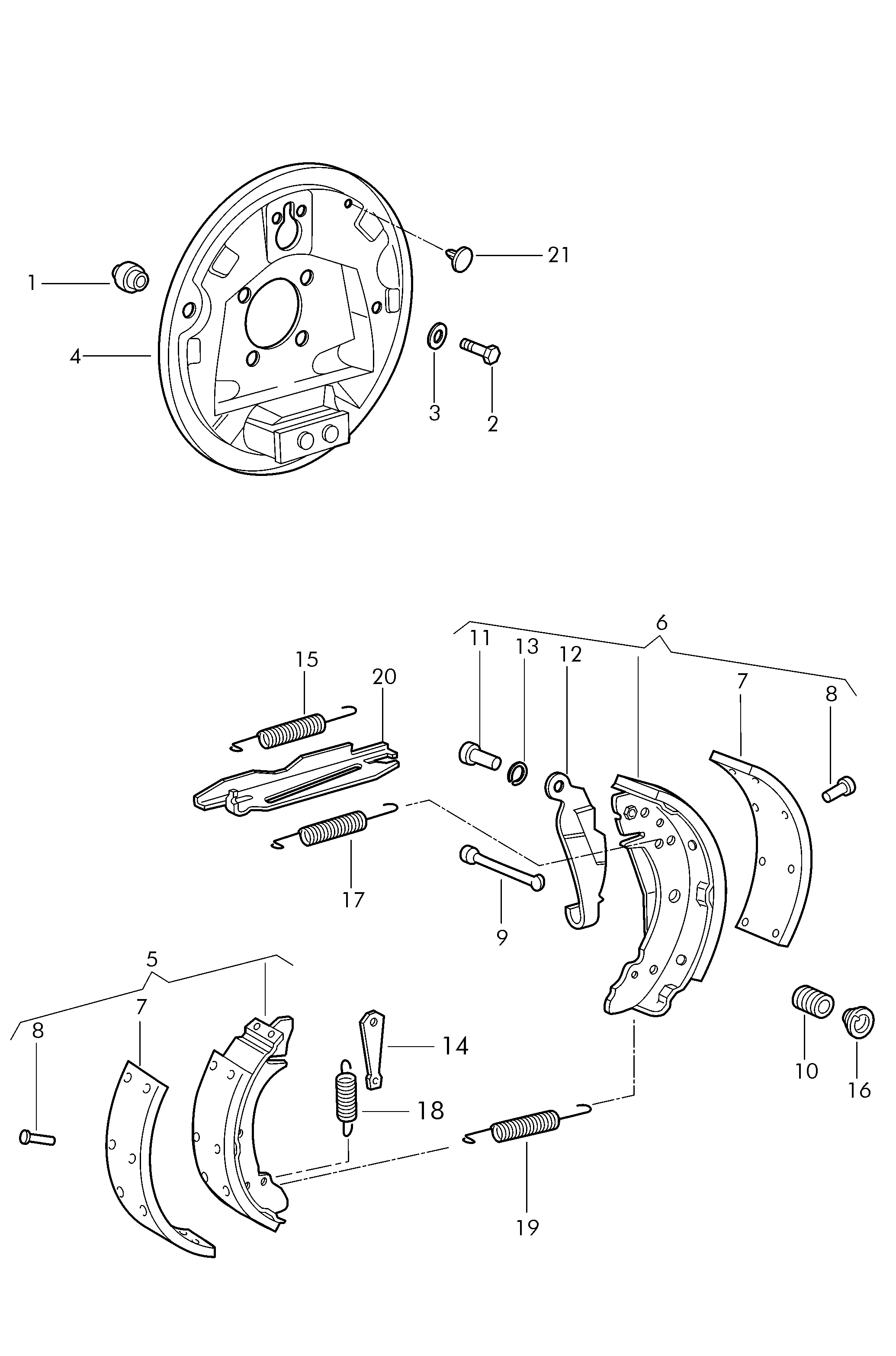 AUDI 3096095271 - Комплект тормозных колодок, барабанные parts5.com