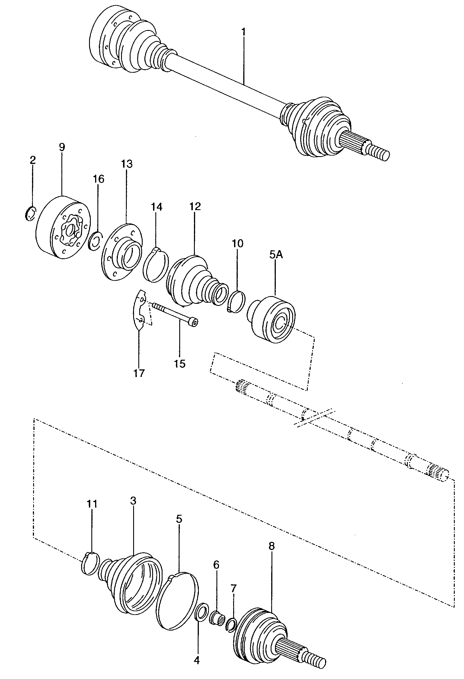 VW ZBC 407 331 - Шарнирный комплект, ШРУС, приводной вал parts5.com